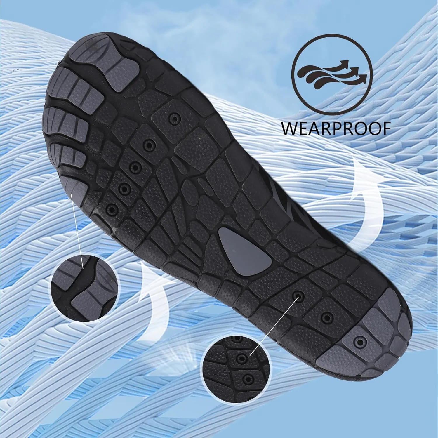 Hike Barefoot Shoes for Women Men, Breathable Non-Slip Athletic Footwear, Wide Toe Water Shoes for Hiking, Non-Slip Neuropathy Shoes for Women Men, Grounded Comfort wear