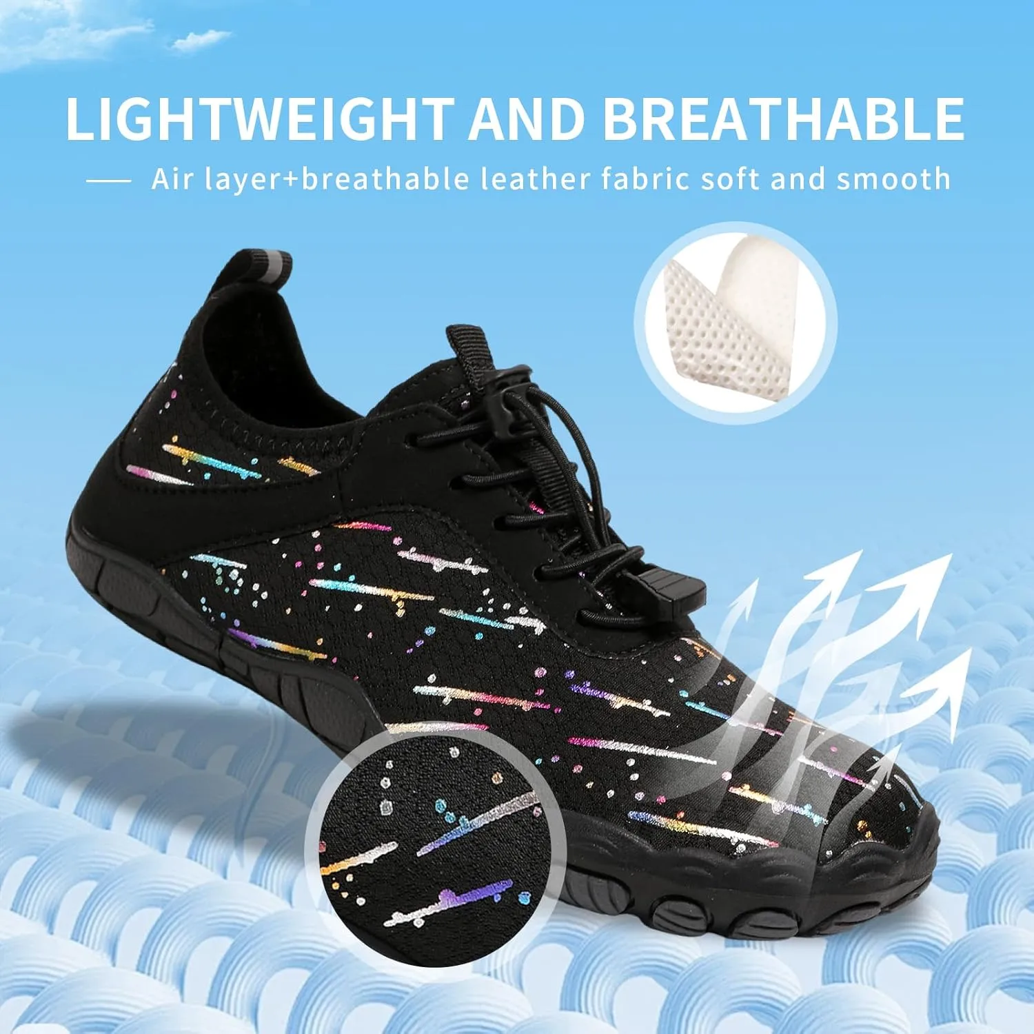 Hike Barefoot Shoes for Women Men, Breathable Non-Slip Athletic Footwear, Wide Toe Water Shoes for Hiking, Non-Slip Neuropathy Shoes for Women Men, Grounded Comfort wear