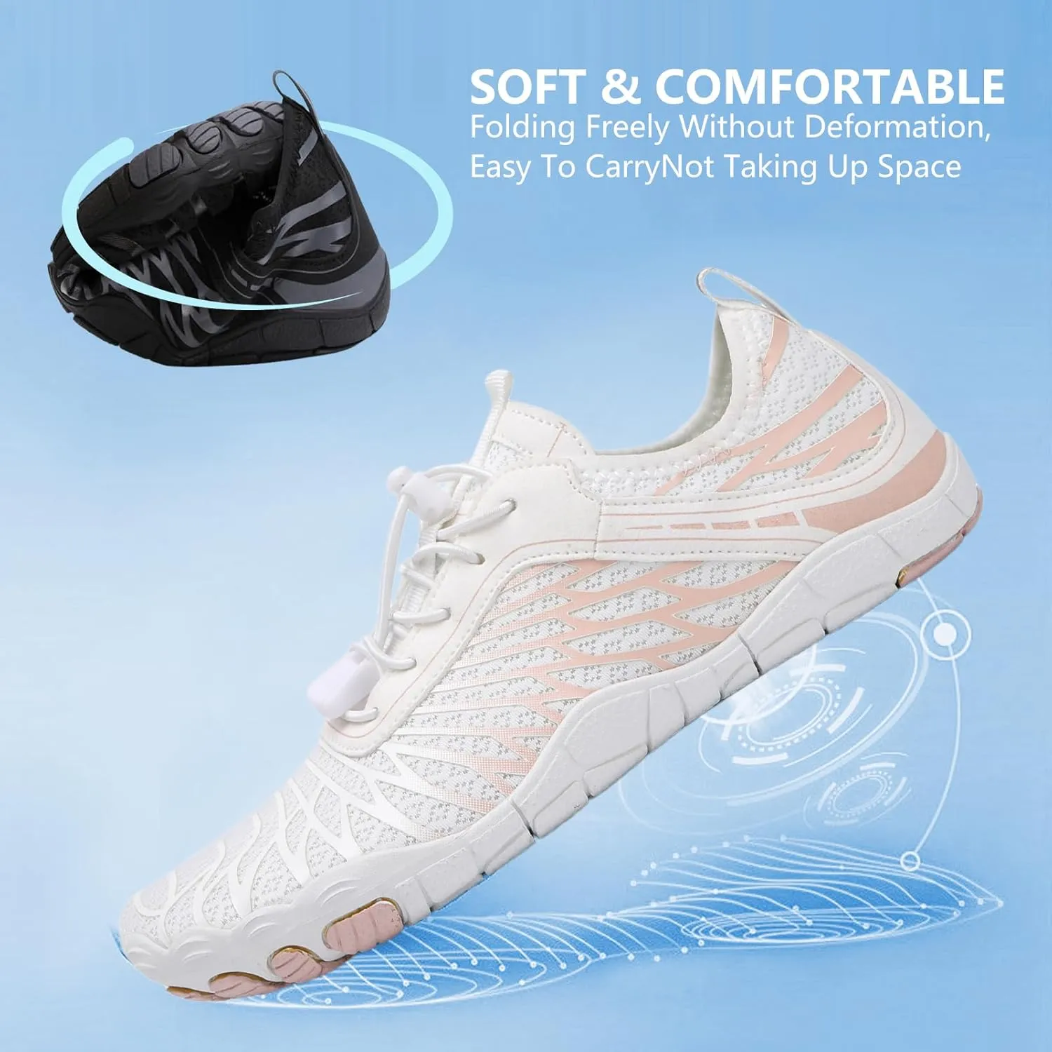 Hike Barefoot Shoes for Women Men, Breathable Non-Slip Athletic Footwear, Wide Toe Water Shoes for Hiking, Non-Slip Neuropathy Shoes for Women Men, Grounded Comfort wear