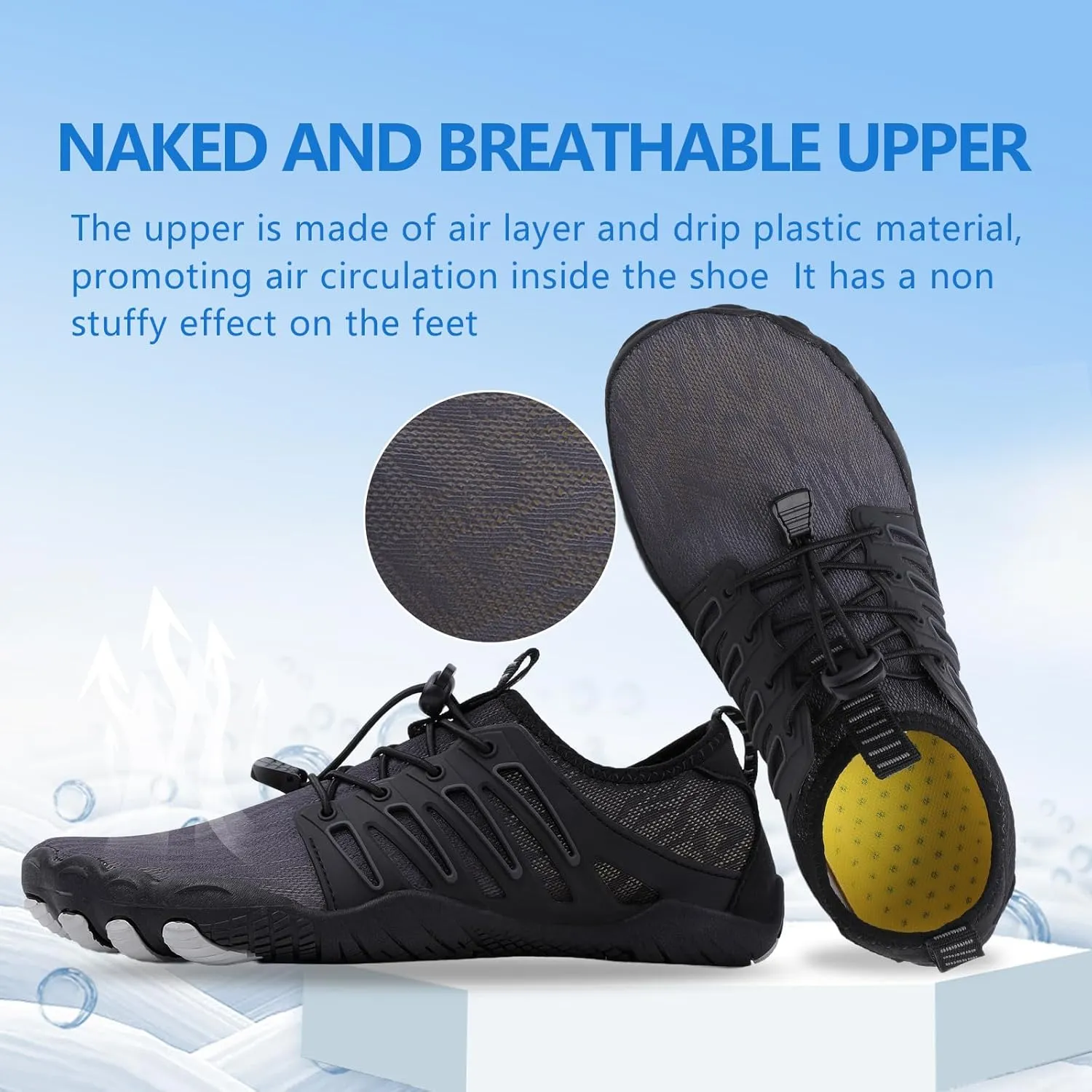 Hike Barefoot Shoes for Women Men, Breathable Non-Slip Athletic Footwear, Wide Toe Water Shoes for Hiking, Non-Slip Neuropathy Shoes for Women Men, Grounded Comfort wear