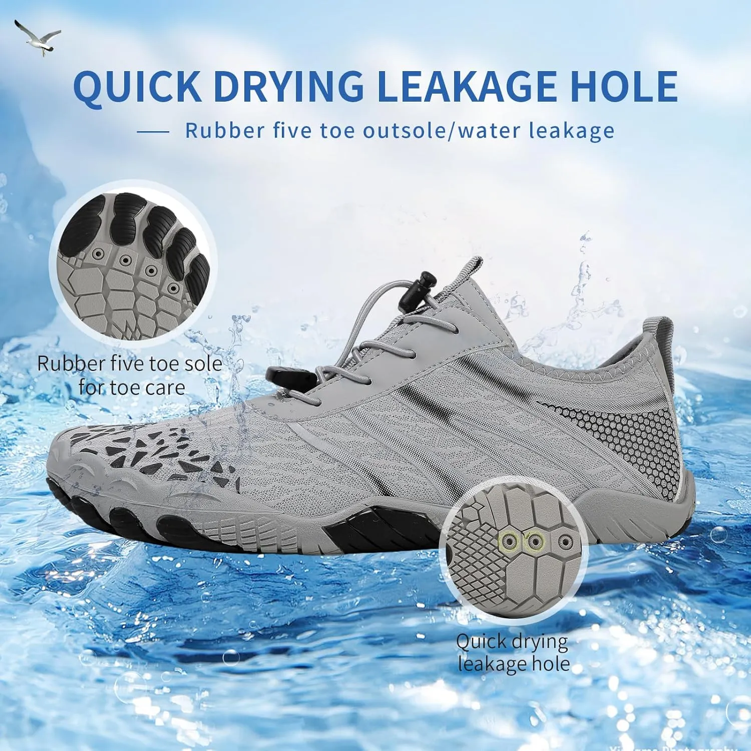 Hike Barefoot Shoes for Women Men, Breathable Non-Slip Athletic Footwear, Wide Toe Water Shoes for Hiking, Non-Slip Neuropathy Shoes for Women Men, Grounded Comfort wear