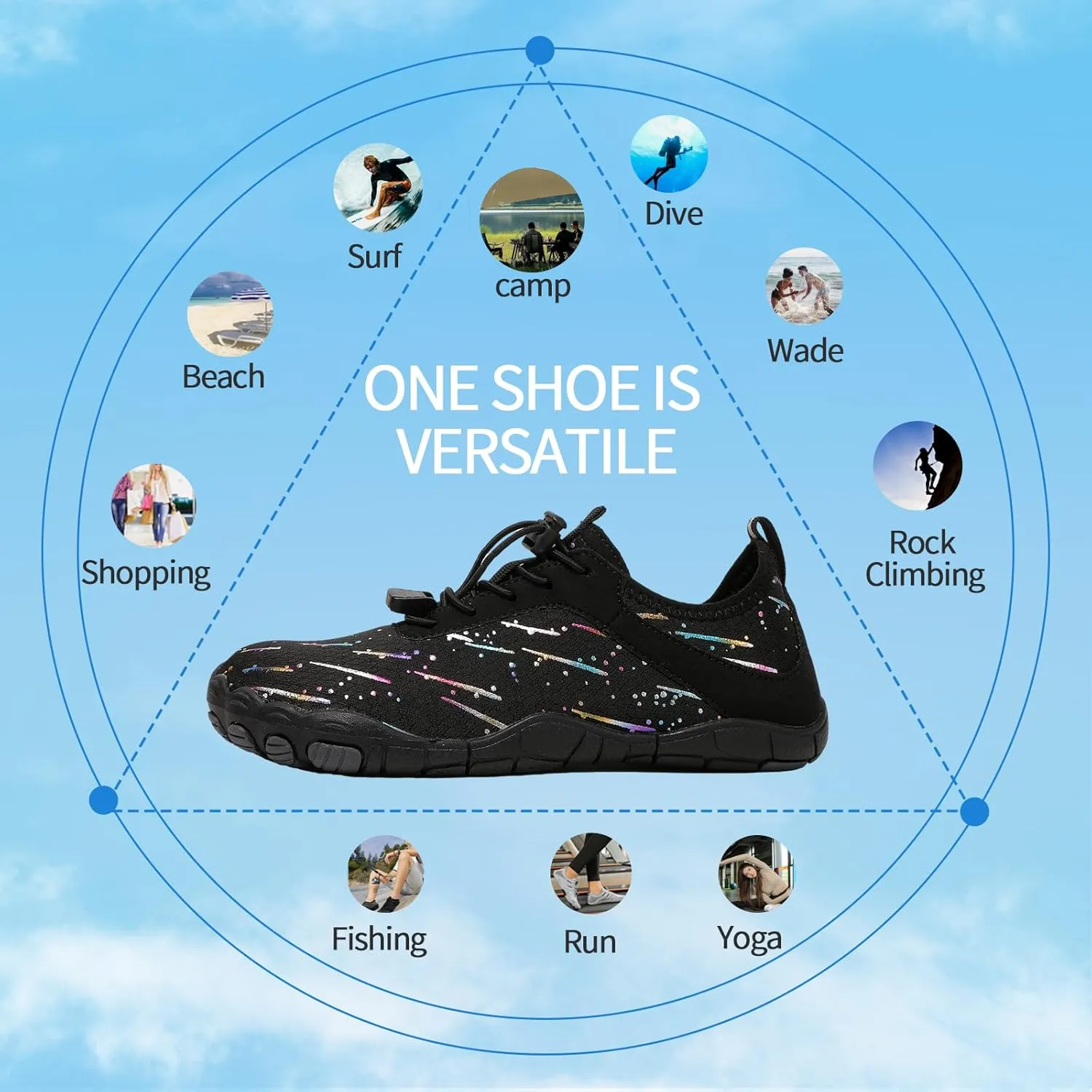 Hike Barefoot Shoes for Women Men, Breathable Non-Slip Athletic Footwear, Wide Toe Water Shoes for Hiking, Non-Slip Neuropathy Shoes for Women Men, Grounded Comfort wear