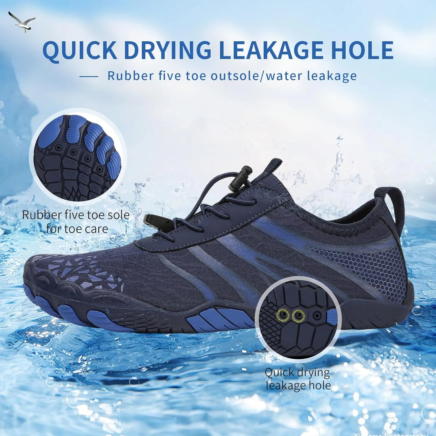 Hike Barefoot Shoes for Women Men, Breathable Non-Slip Athletic Footwear, Wide Toe Water Shoes for Hiking, Non-Slip Neuropathy Shoes for Women Men, Grounded Comfort wear