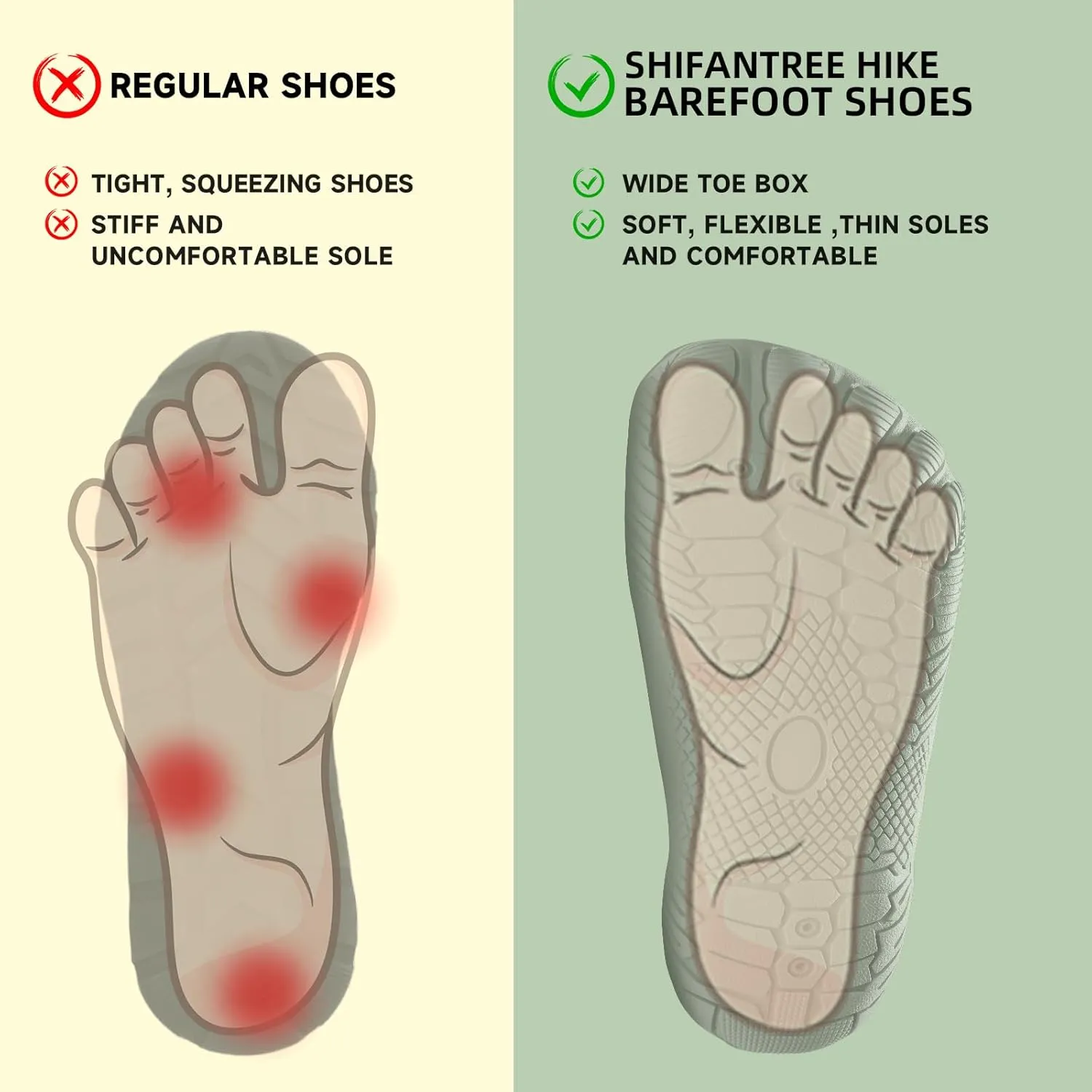 Hike Barefoot Shoes for Womens Mens, 2025 New Comfortable Healthy&Non-Slip Barefoot Vitality Shoes Women's Minimalist Athletic Footwear, Wide Toe Box Water Shoe for Women Men,Hiking Walking Daily Wear