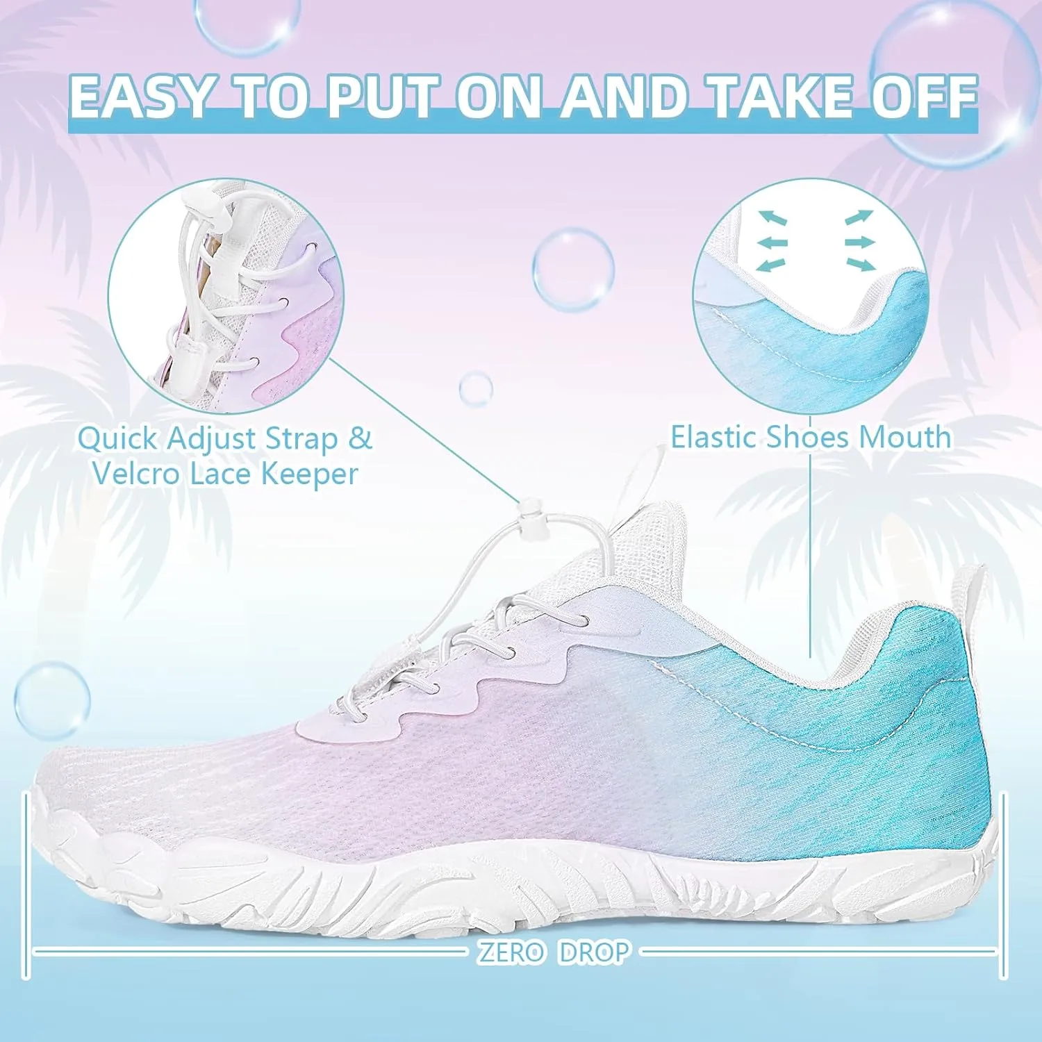 Hike Barefoot Shoes Women Men Footwear Quick-Dry Wide Toe Pro Barefoot Beach Swim Minimalist Grounding Shoes Breathable Non-Slip Grounded Footwear for Walking Kayaking Hiking Surfing