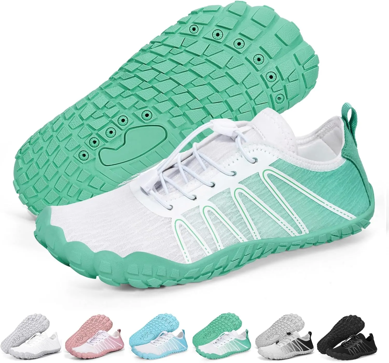 Hike Barefoot Shoes Women Men Footwear Wide Toe Quick-Dry Pro Barefoot Beach Swim Minimalist Grounding Shoes Breathable Non-Slip Grounded Footwear for Walking Kayaking Hiking Surfing
