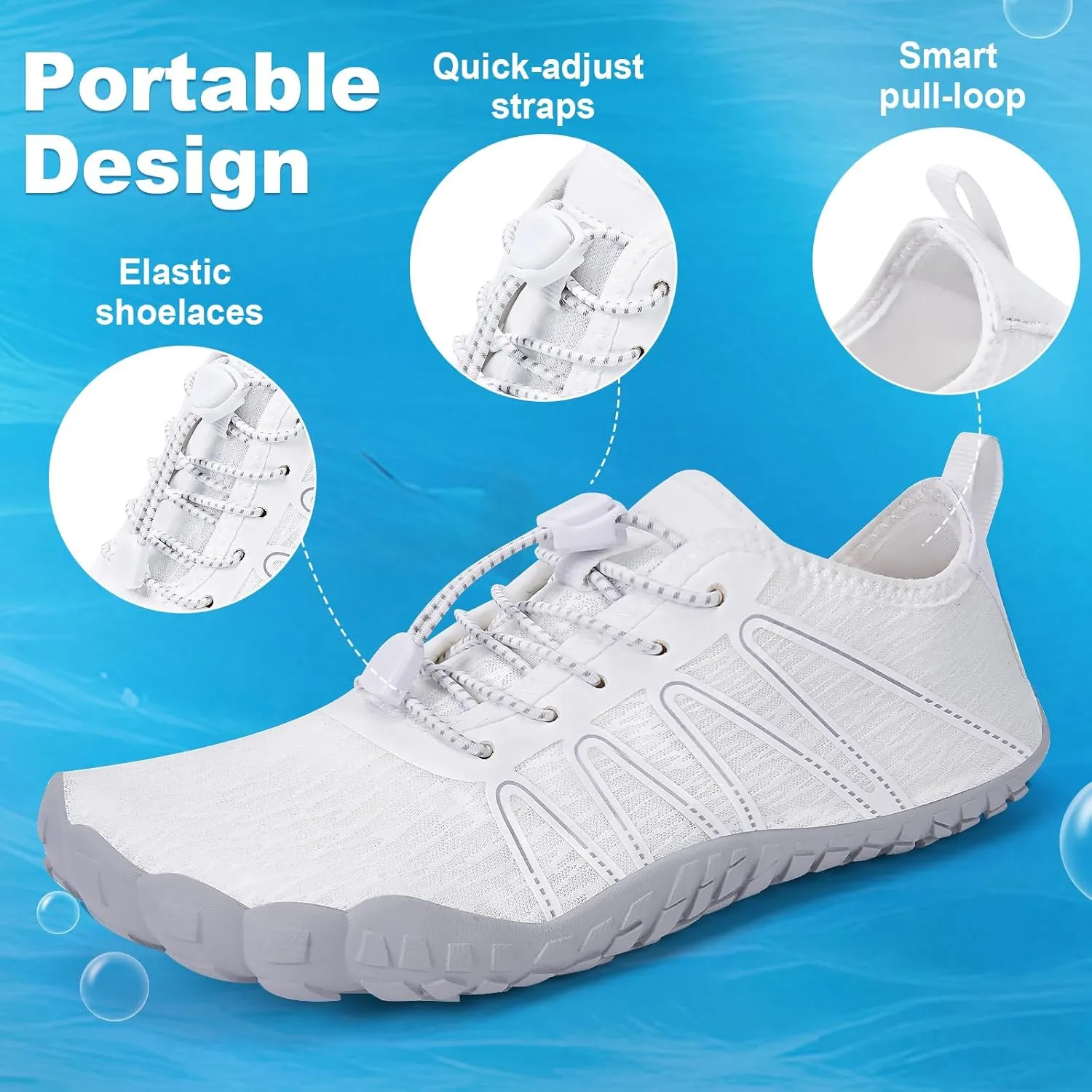 Hike Barefoot Shoes Women Men Footwear Wide Toe Quick-Dry Pro Barefoot Beach Swim Minimalist Grounding Shoes Breathable Non-Slip Grounded Footwear for Walking Kayaking Hiking Surfing