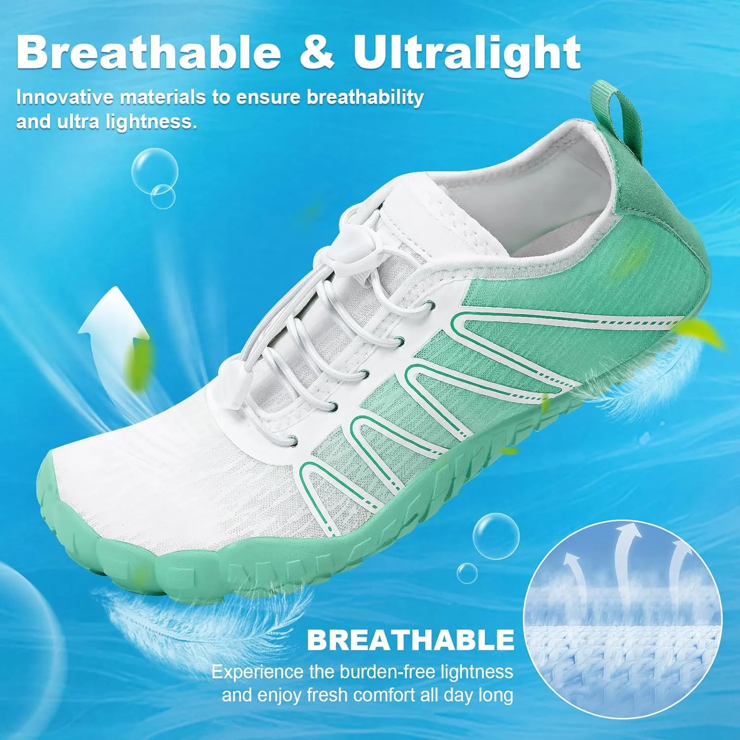 Hike Barefoot Shoes Women Men Footwear Wide Toe Quick-Dry Pro Barefoot Beach Swim Minimalist Grounding Shoes Breathable Non-Slip Grounded Footwear for Walking Kayaking Hiking Surfing
