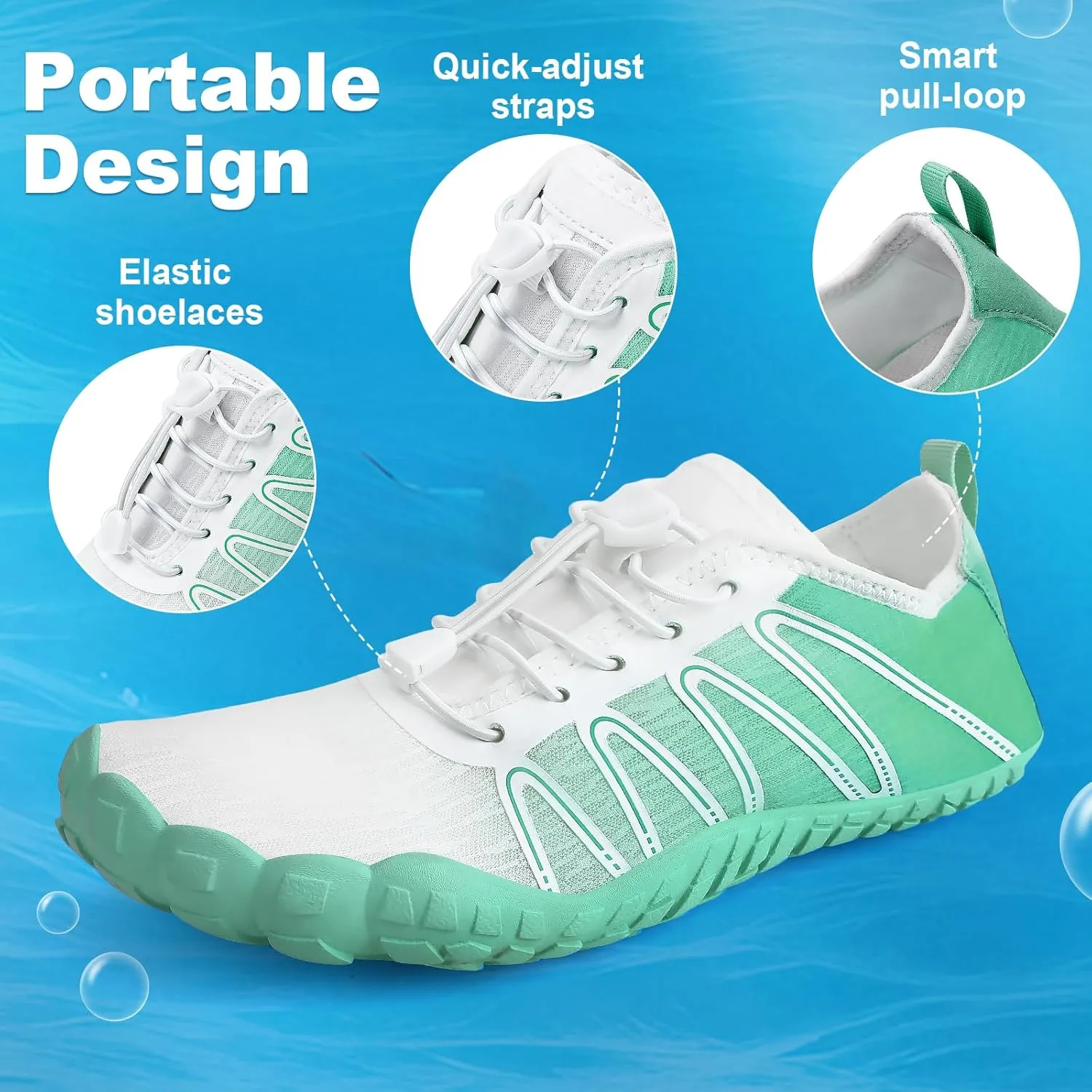 Hike Barefoot Shoes Women Men Footwear Wide Toe Quick-Dry Pro Barefoot Beach Swim Minimalist Grounding Shoes Breathable Non-Slip Grounded Footwear for Walking Kayaking Hiking Surfing