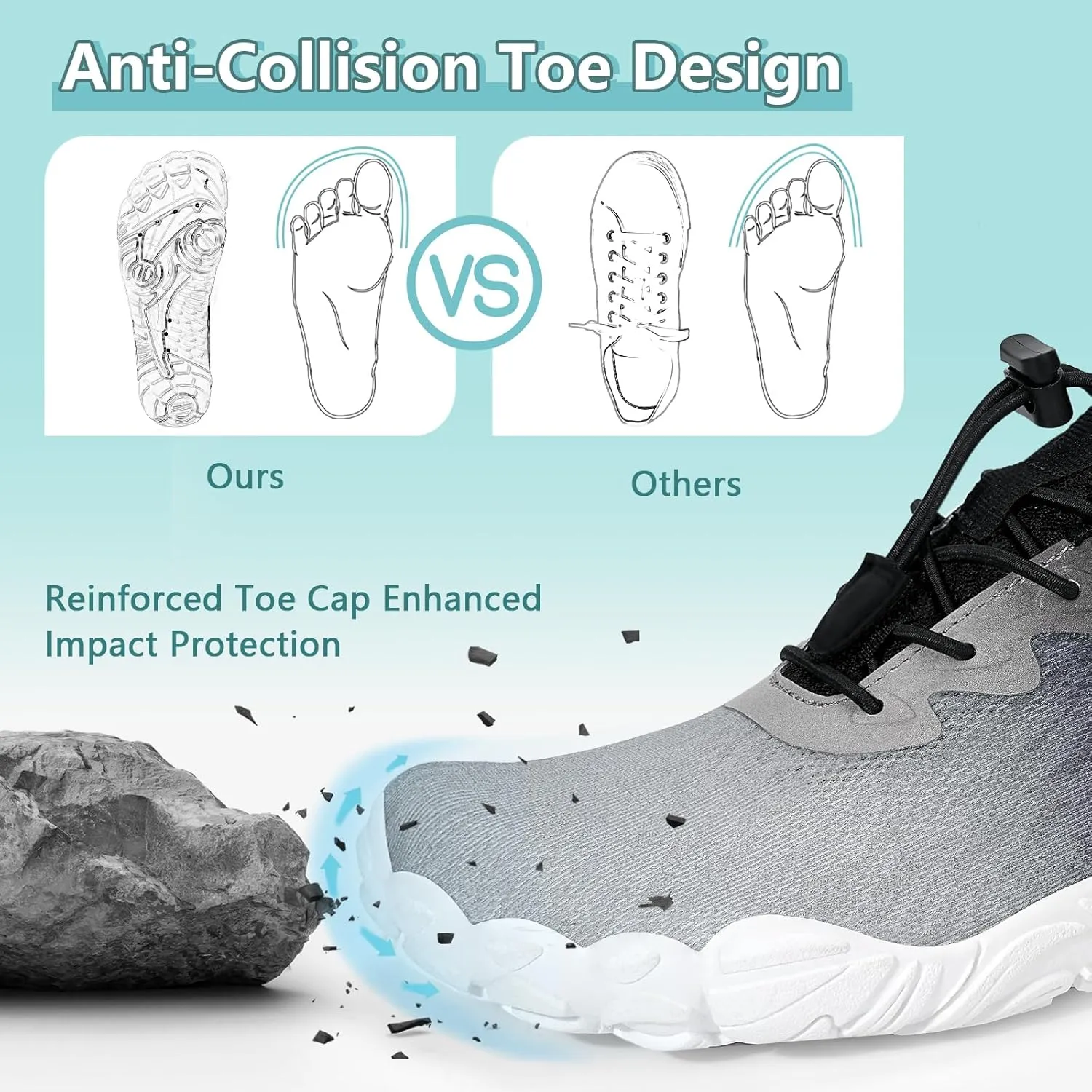 Hike Barefoot Shoes Women Men Footwear Wide Toe Quick-Dry Pro Barefoot Beach Swim Minimalist Grounding Shoes Breathable Non-Slip Grounded Footwear for Walking Kayaking Hiking Surfing