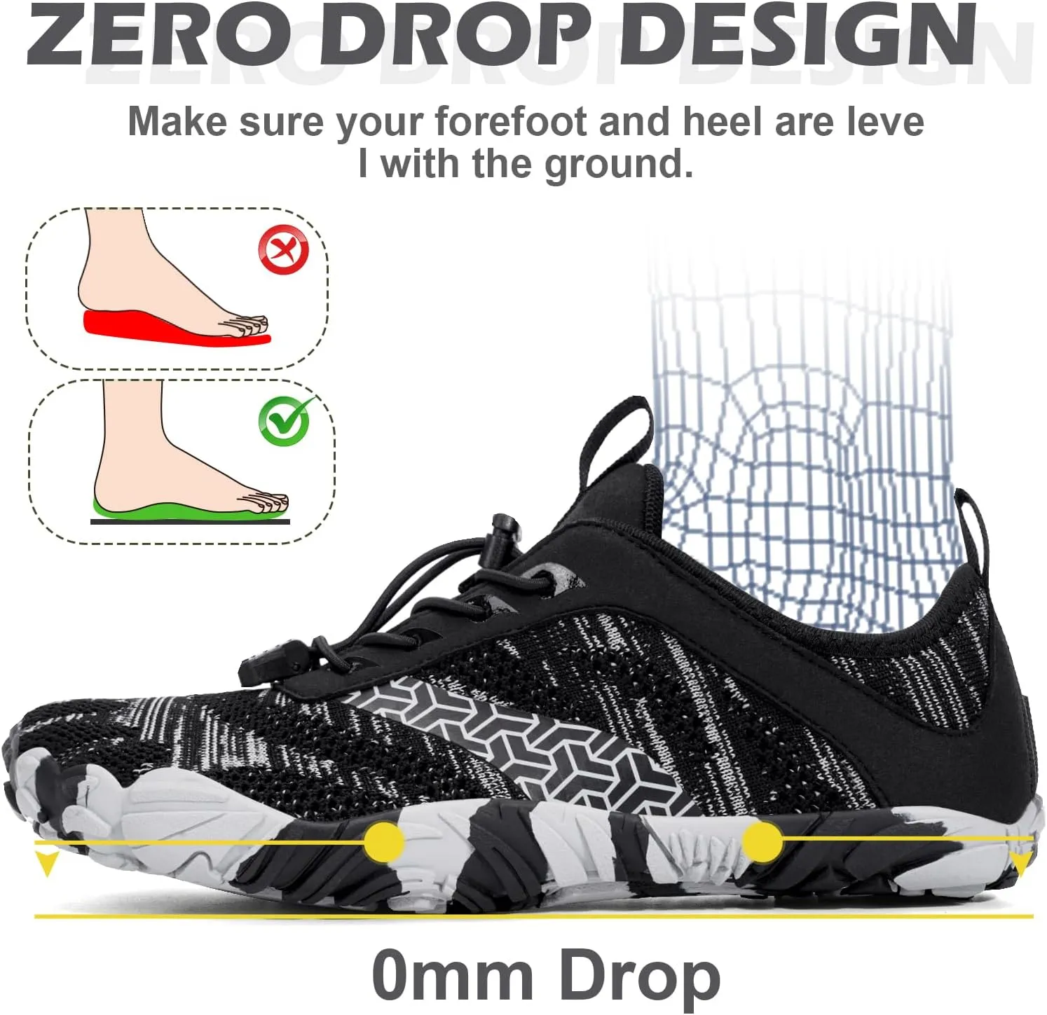 Hike Barefoot Shoes Women Men with Wide Toe Box Footwear Healthy Non-Slip Hike Beach Pool Aqua Swim Surf Hiking Running Athletic Water Shoe