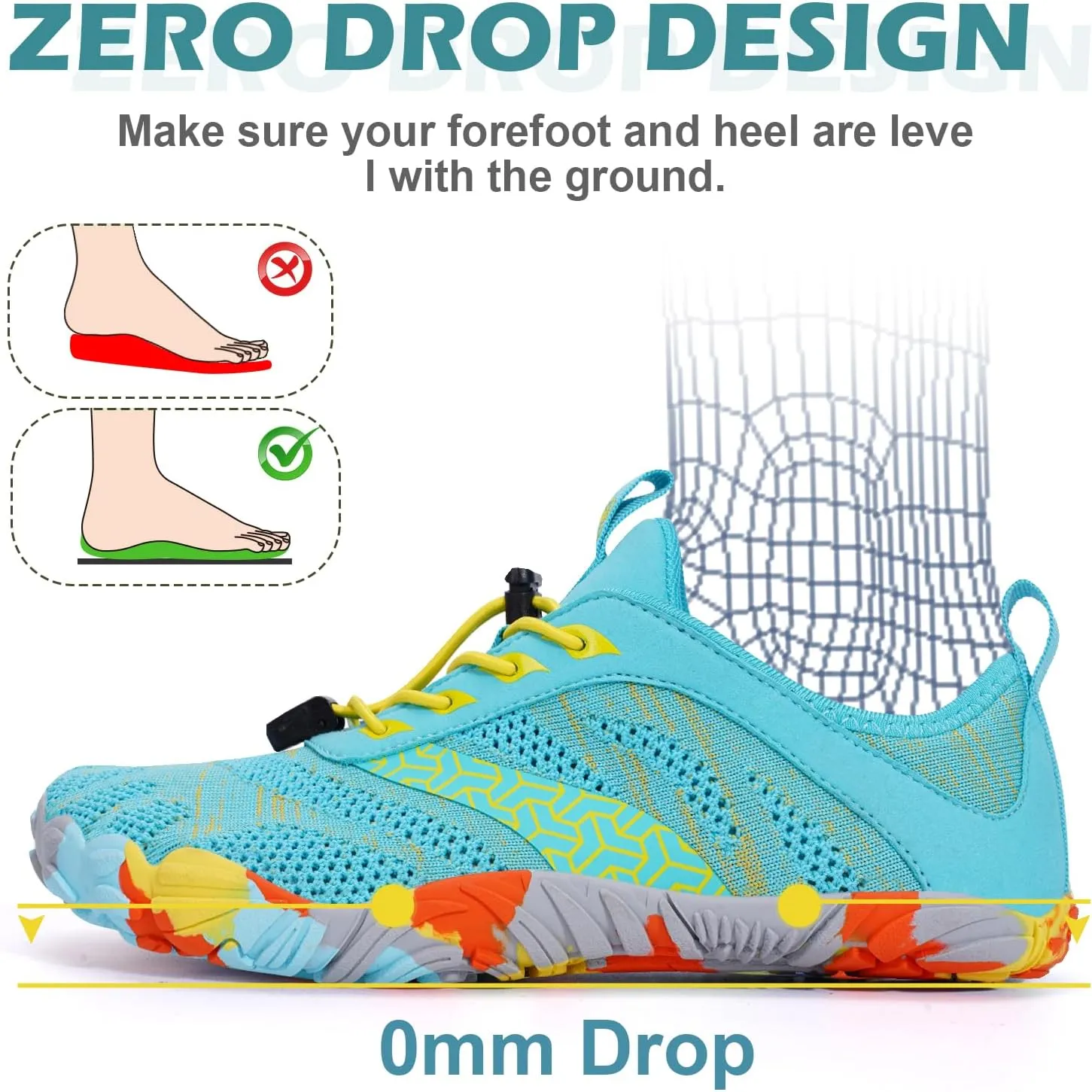 Hike Barefoot Shoes Women Men with Wide Toe Box Footwear Healthy Non-Slip Hike Beach Pool Aqua Swim Surf Hiking Running Athletic Water Shoe
