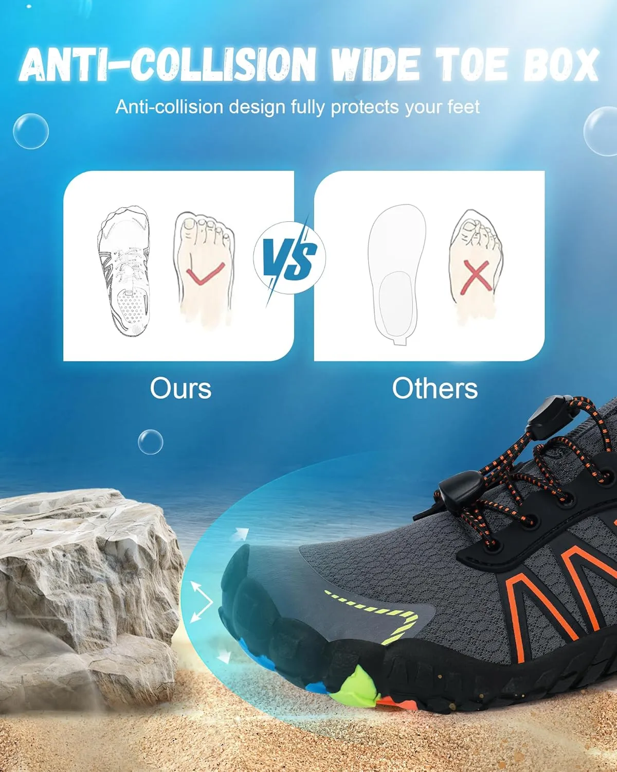 Hike Barefoot Shoes Women Men,Wide Toe Water Shoes 2025 New Breathable Grounded Footwear Non-Slip Fashion Hiking Shoe for Walking Swim Pool Beach Outdoor Water Sports