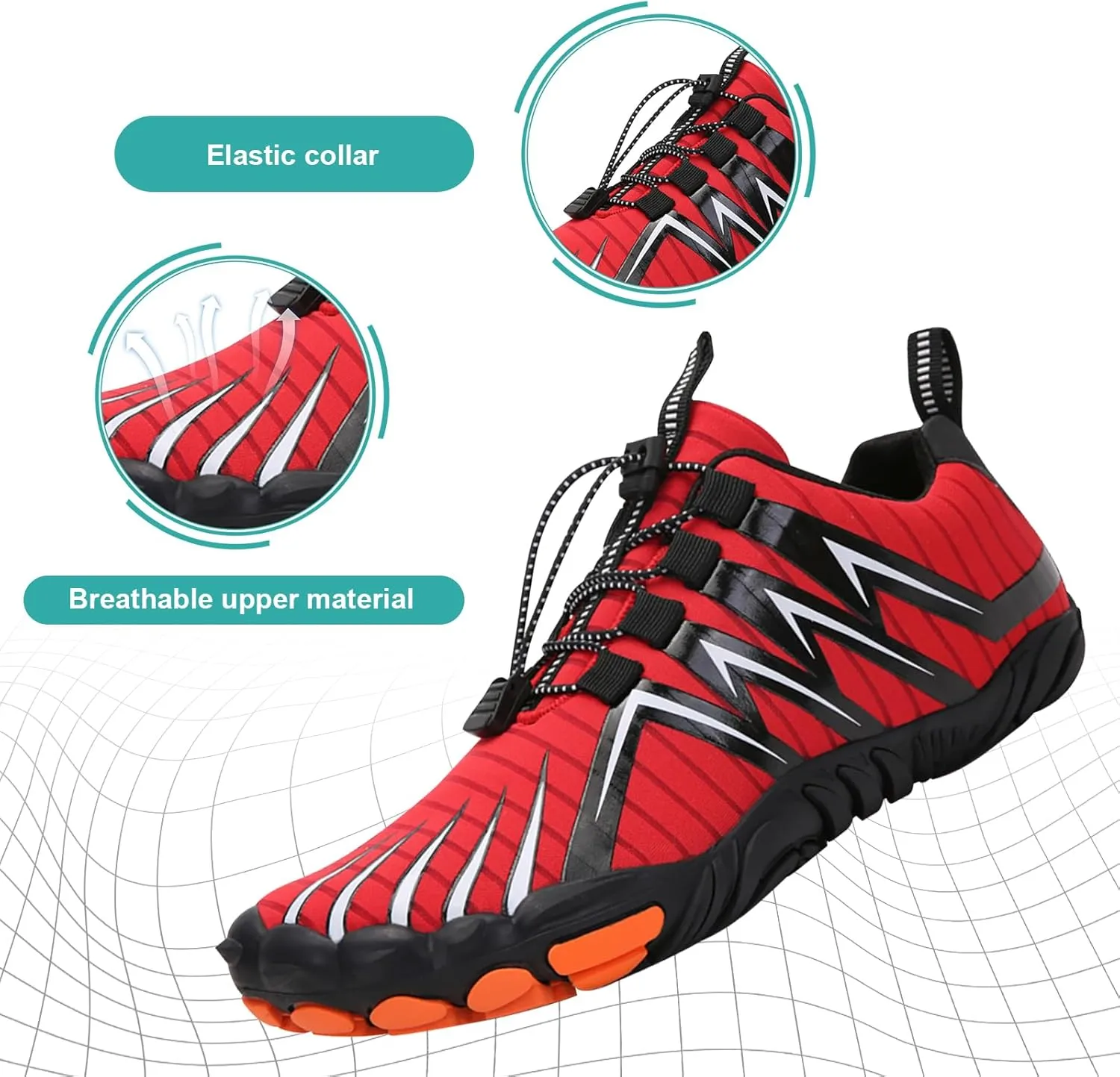 Hike Barefoot Shoes Womens Mens, Thick Barefoot Water Shoes Mens Women Non-Slip & Wide Toe Zero Drop Lightweight Minimalist Footwear for Workout Hiking Trail Running Causl
