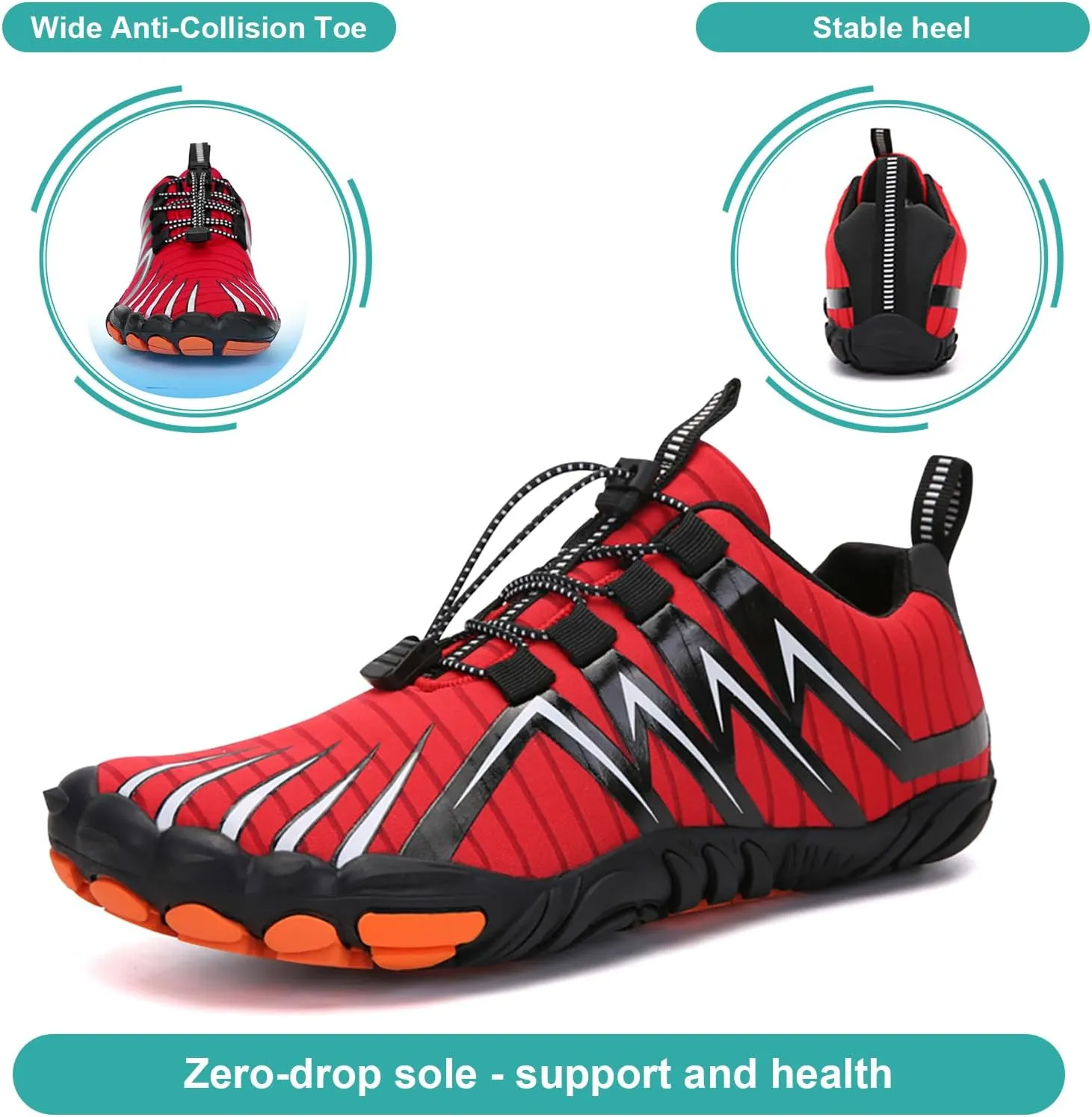 Hike Barefoot Shoes Womens Mens, Thick Barefoot Water Shoes Mens Women Non-Slip & Wide Toe Zero Drop Lightweight Minimalist Footwear for Workout Hiking Trail Running Causl