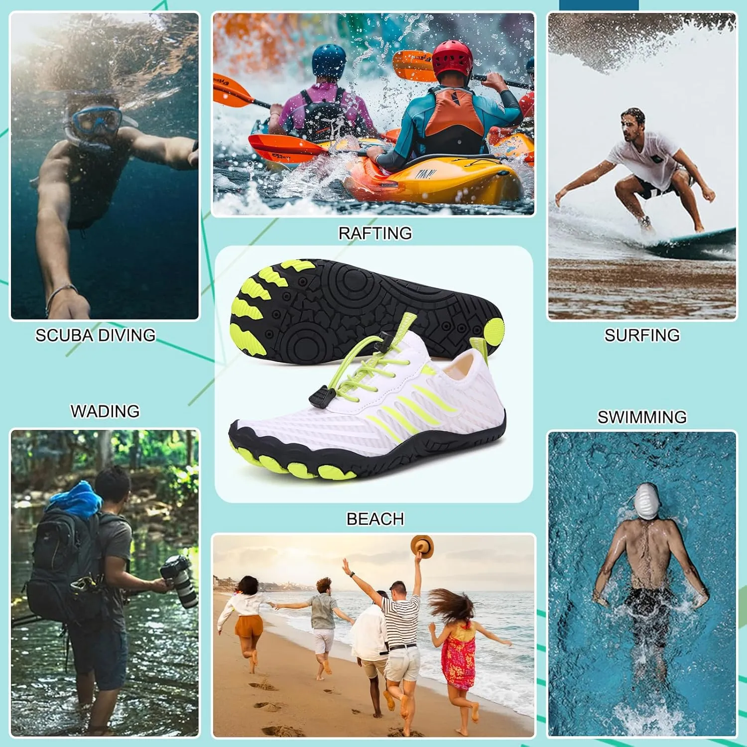 Hike Barefoot Shoes Womens Men,Unisex Barefoot Water Shoes Breathable, Anti-Slip Hiking Footwear for Athletic Wide Toe Shoe Footwear for Hiking, Walking, Running, Yoga, and Water Sports