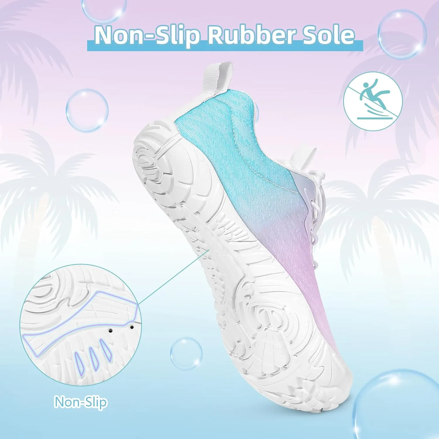 Hike Barefoot Water Shoes Women Men Footwear Wide Toe Quick-Dry Pro Barefoot Swim Beach Breathable Grounding Shoes Non-Slip Aqua Socks Shoe for Pool Walking Kayaking Hiking Surfing