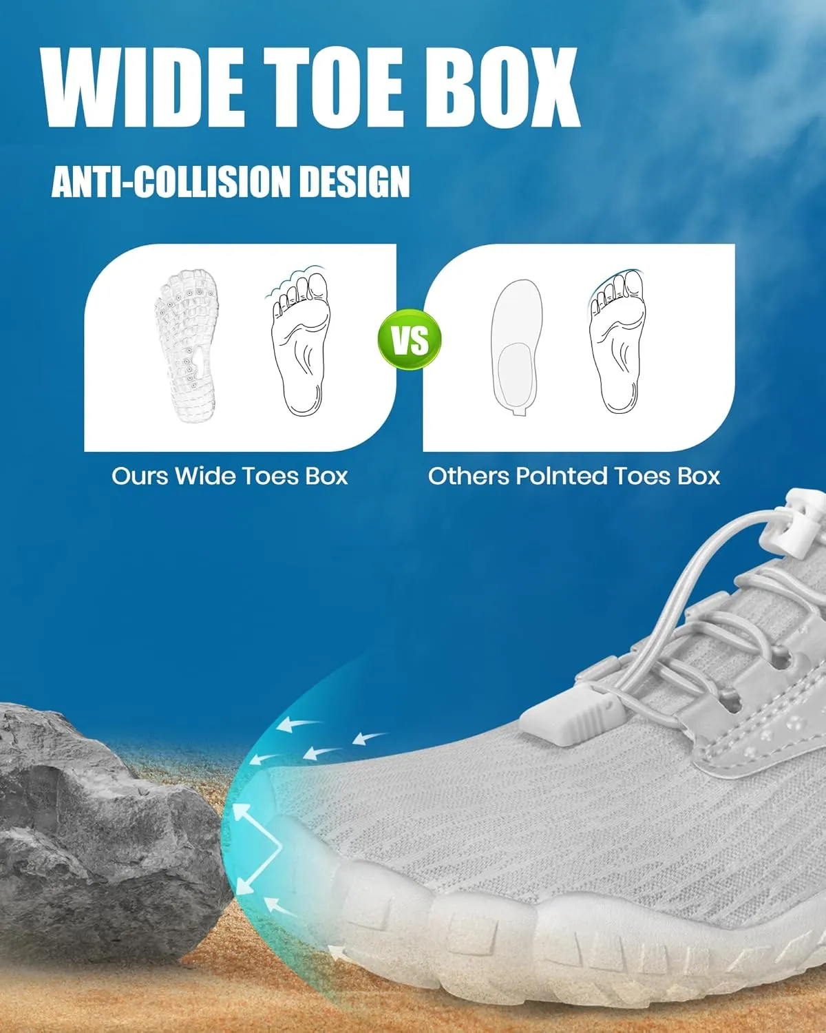 Hike Barefoot Water Shoes Women Men, Newly Water-Drops Pattern Pro Minimalist Shoe Quick Dry Wide Toe Breathable & Non-Slip for Hiking Beach Aqua Surf Swim