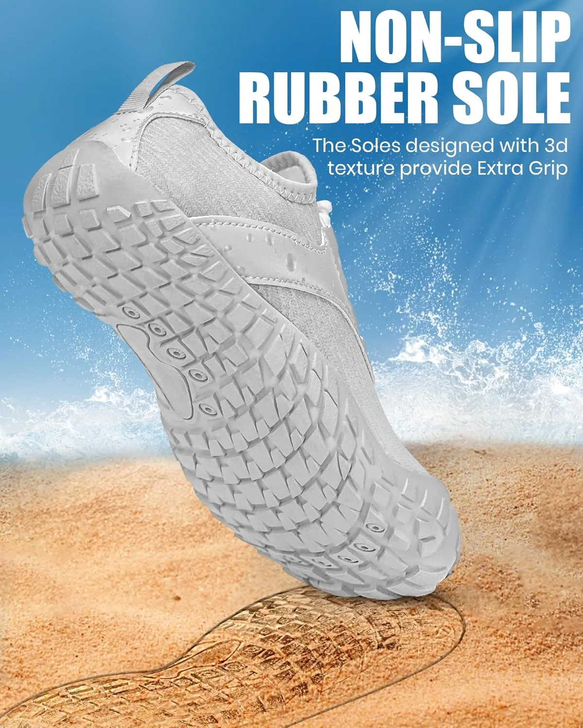 Hike Barefoot Water Shoes Women Men, Newly Water-Drops Pattern Pro Minimalist Shoe Quick Dry Wide Toe Breathable & Non-Slip for Hiking Beach Aqua Surf Swim