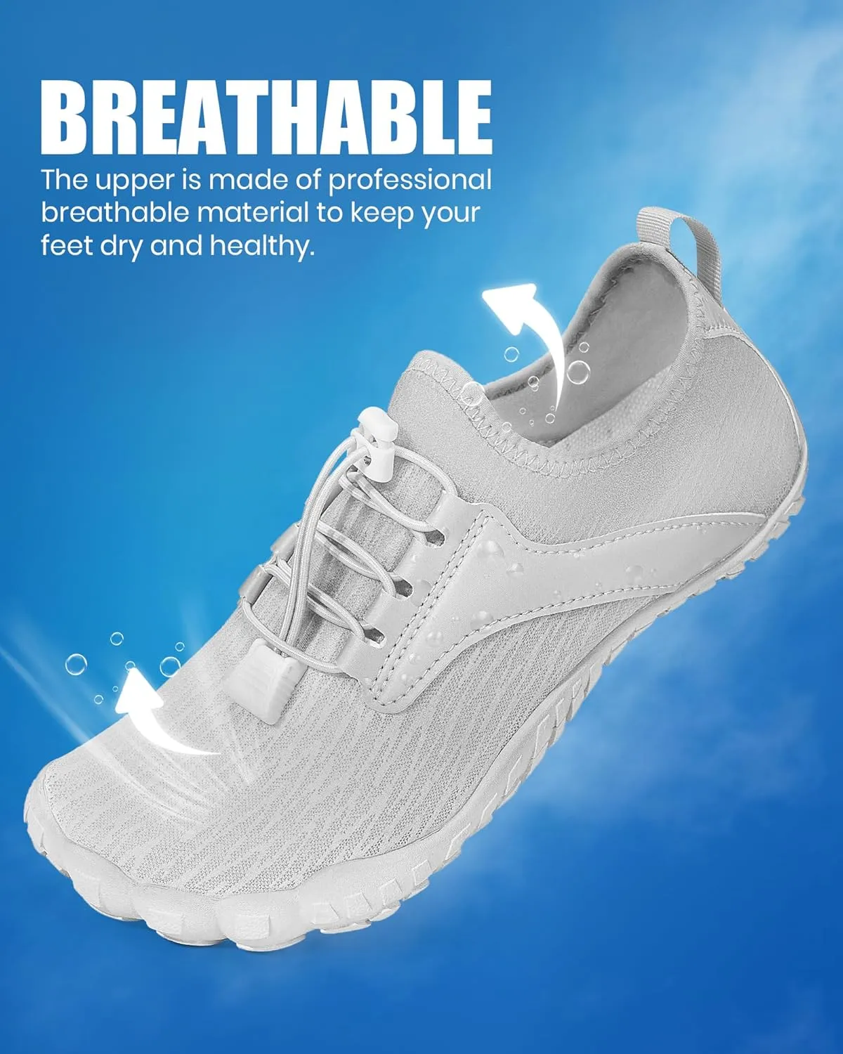 Hike Barefoot Water Shoes Women Men, Newly Water-Drops Pattern Pro Minimalist Shoe Quick Dry Wide Toe Breathable & Non-Slip for Hiking Beach Aqua Surf Swim