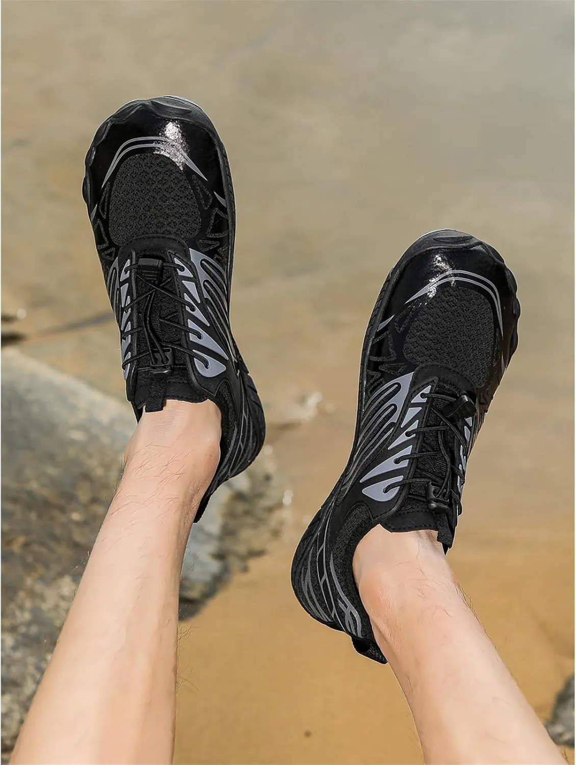 Hiking Footwear Barefoot Mens Shoes, Healthy Non Slip Unisex Pro Shoes with Wide Toe Box for Men, Outdoor Lightweight Breathable Hike Grounded Sneakers, Water Beach Surf Walk Yoga