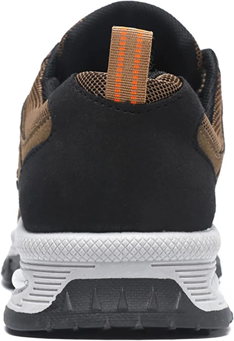 Hiking Shoes Men Breathable Non Slip Sneakers Lightweight Low Top Boots for Outdoor Climbing Trekking Walking Mountaineering Daily Work Shoes for Men with Air Cushion