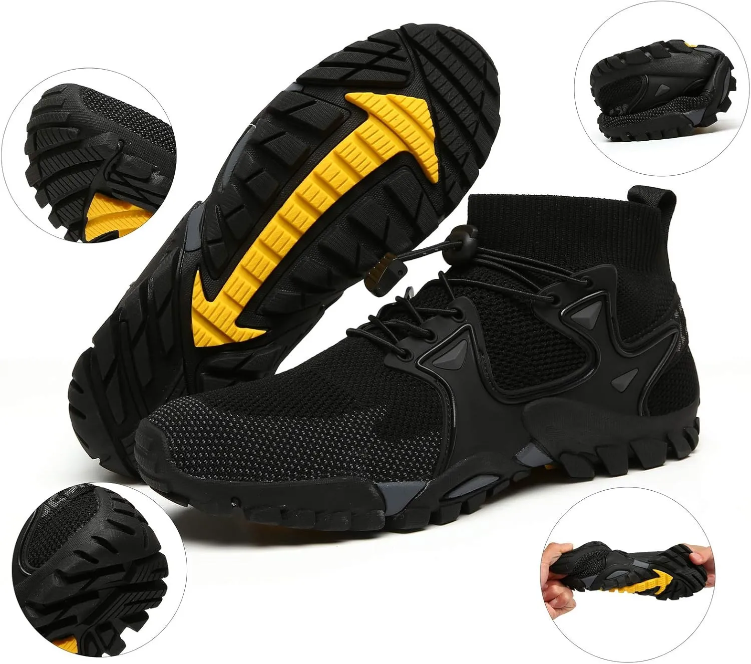 Hiking Shoes Mens Womens Outdoor Athletic Sports Shoes Walking Shoes Trail Running Shoes Trekking Climbing Stylish Slip Resistant Fitness Walking Jogging Sock Sneakers Travel Lightweight Barefoot