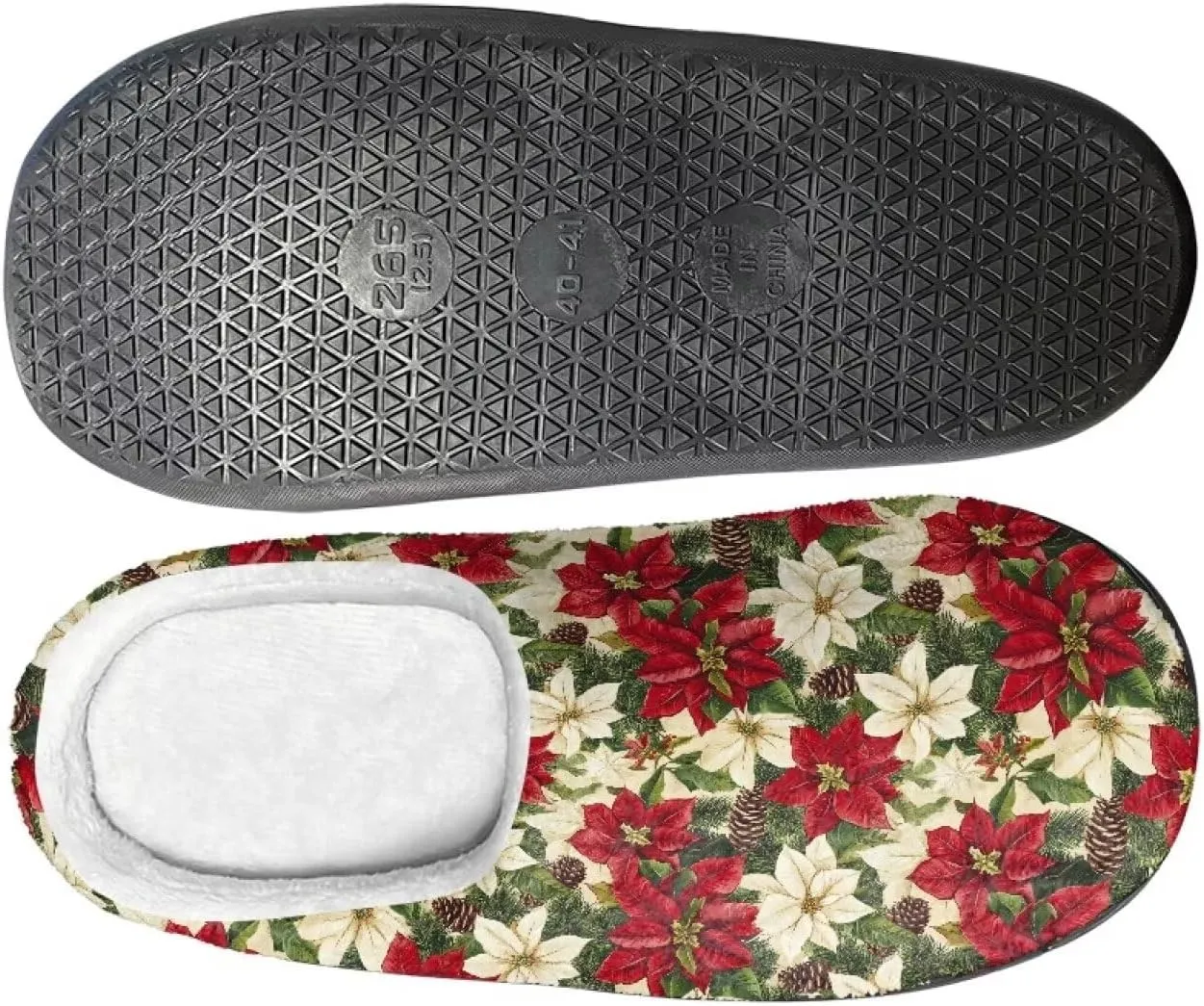 Holiday Christmas Slippers Indoor Bedroom Fluffy Warm Slippers Winter House Slippers for Women Men Soft House Shoes