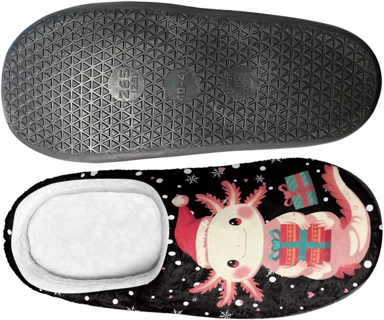 Holiday Christmas Slippers Indoor Bedroom Fluffy Warm Slippers Winter House Slippers for Women Men Soft House Shoes