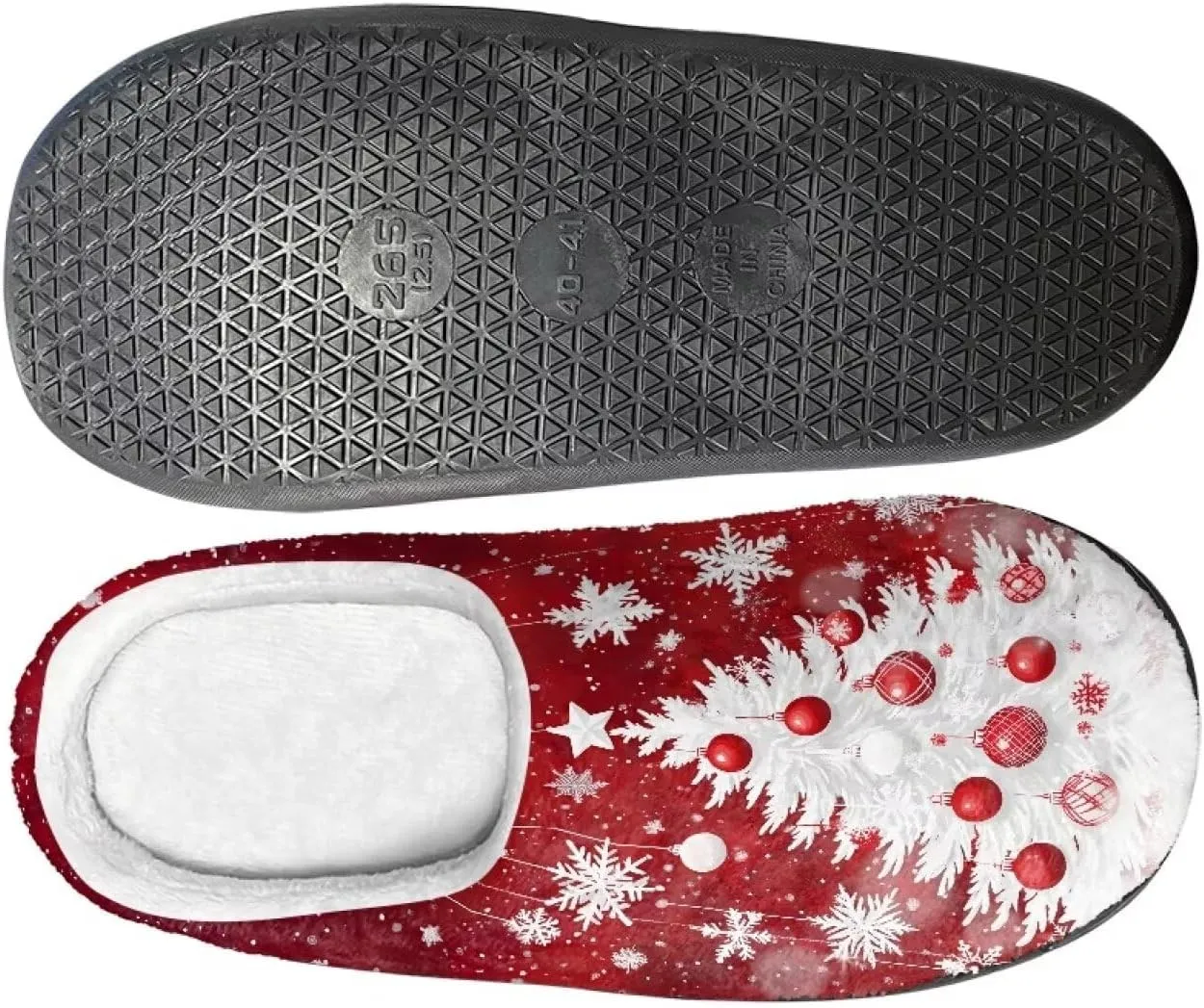 Holiday Christmas Slippers Indoor Bedroom Fluffy Warm Slippers Winter House Slippers for Women Men Soft House Shoes