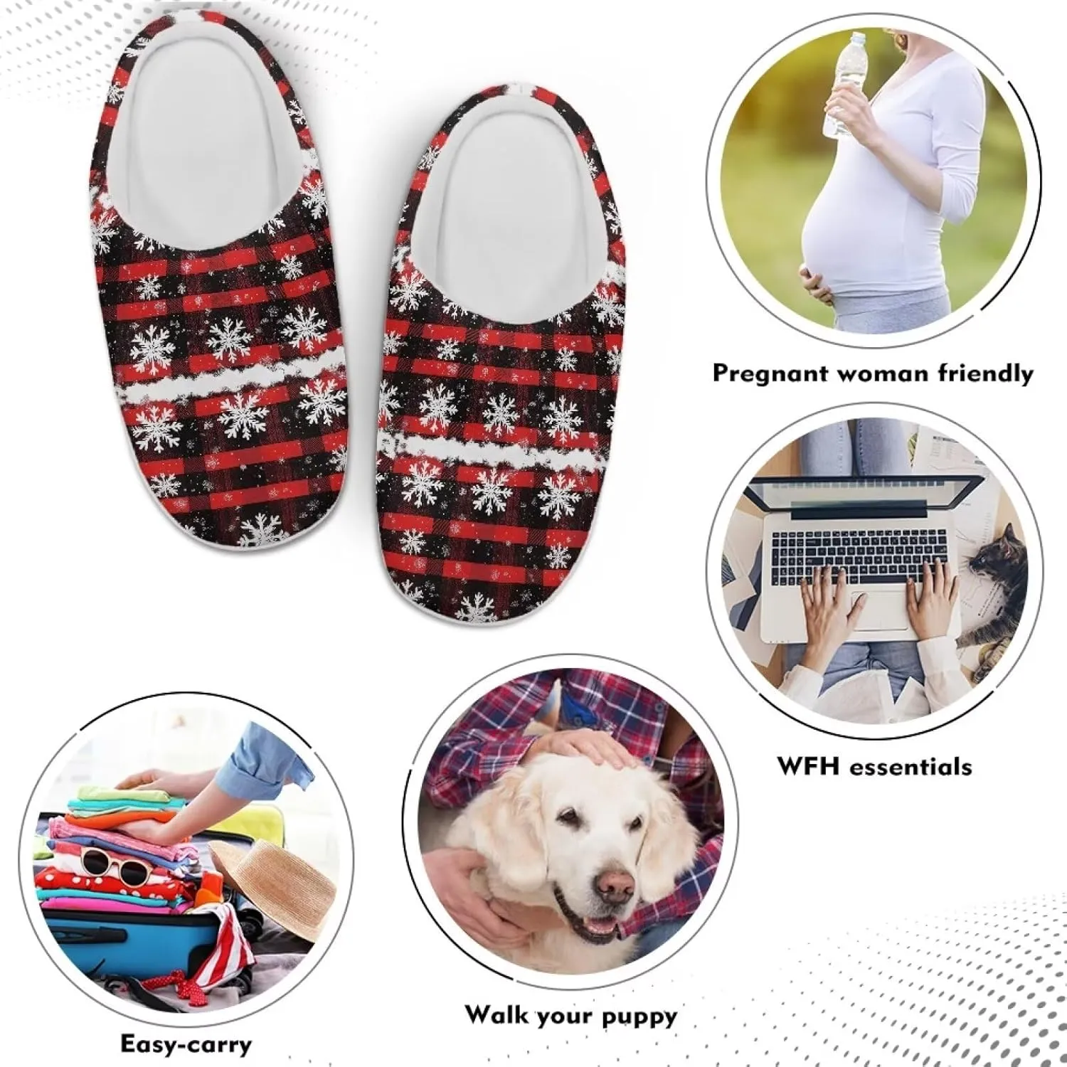 Holiday Thanksgiving Couple Slippers for Women & Men - Indoor Soft Warm Bedroom Slippers