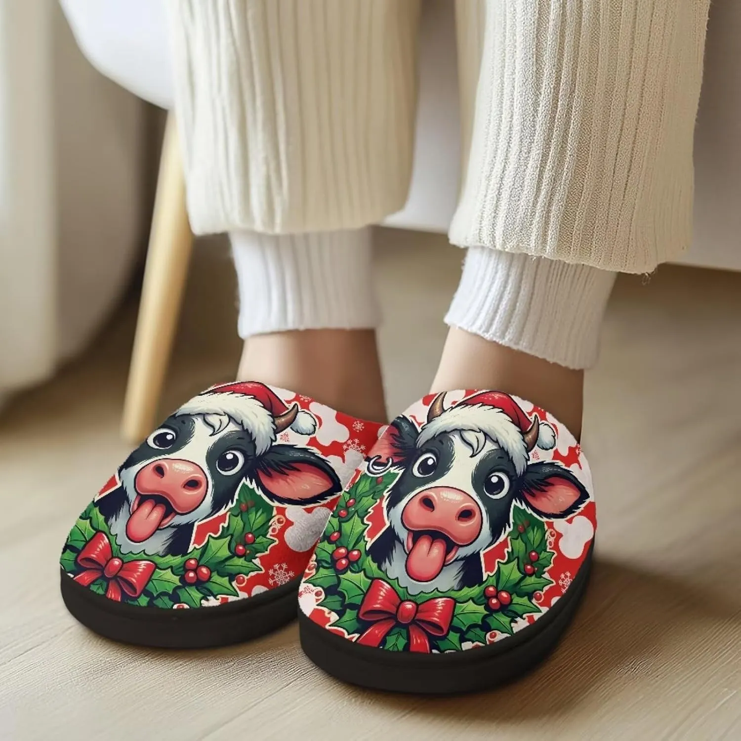 Holiday Thanksgiving Couple Slippers for Women & Men - Indoor Soft Warm Bedroom Slippers