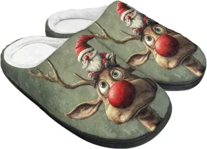 Holiday Thanksgiving Couple Slippers for Women & Men - Indoor Soft Warm Bedroom Slippers