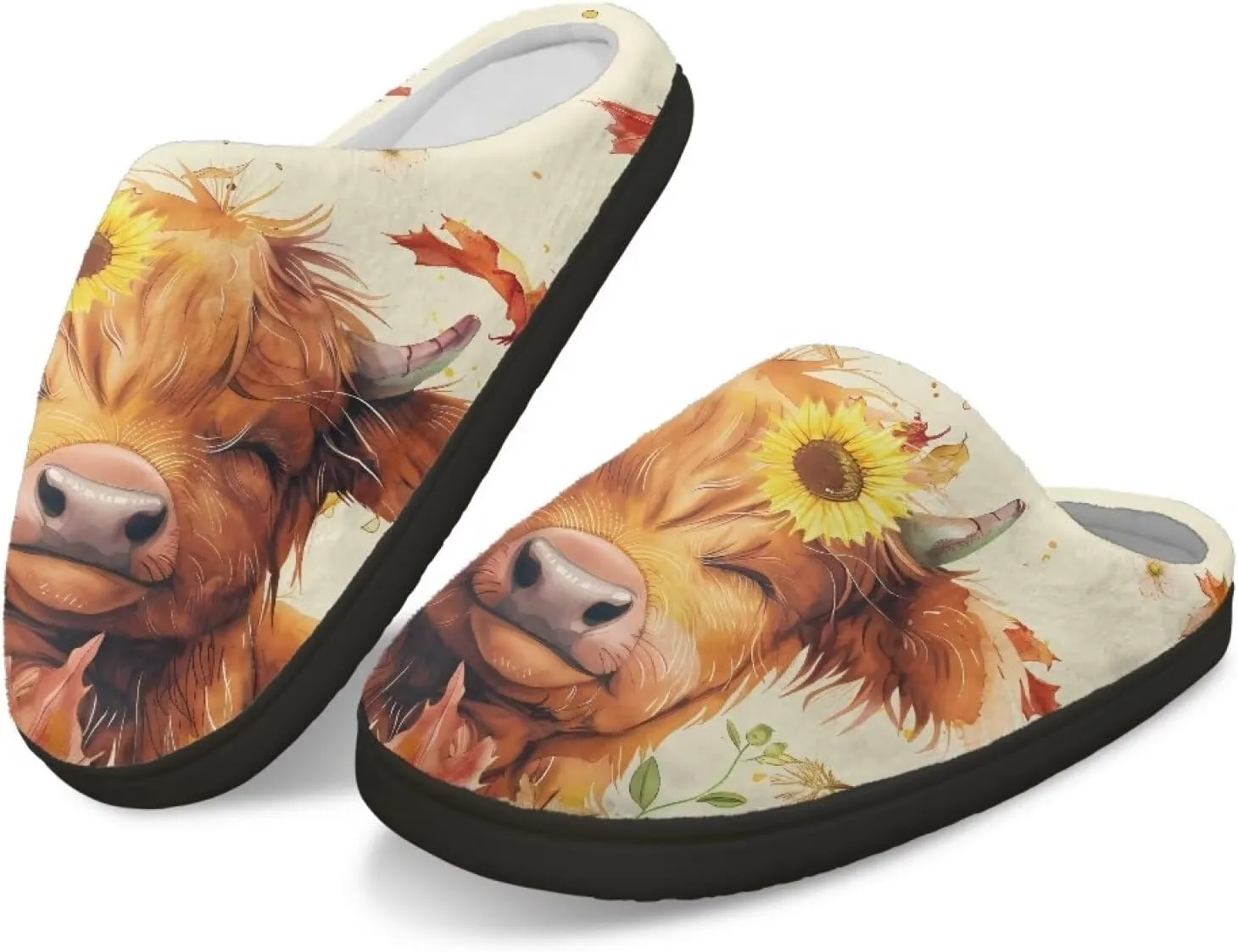 Holiday Thanksgiving Couple Slippers for Women & Men - Indoor Soft Warm Bedroom Slippers