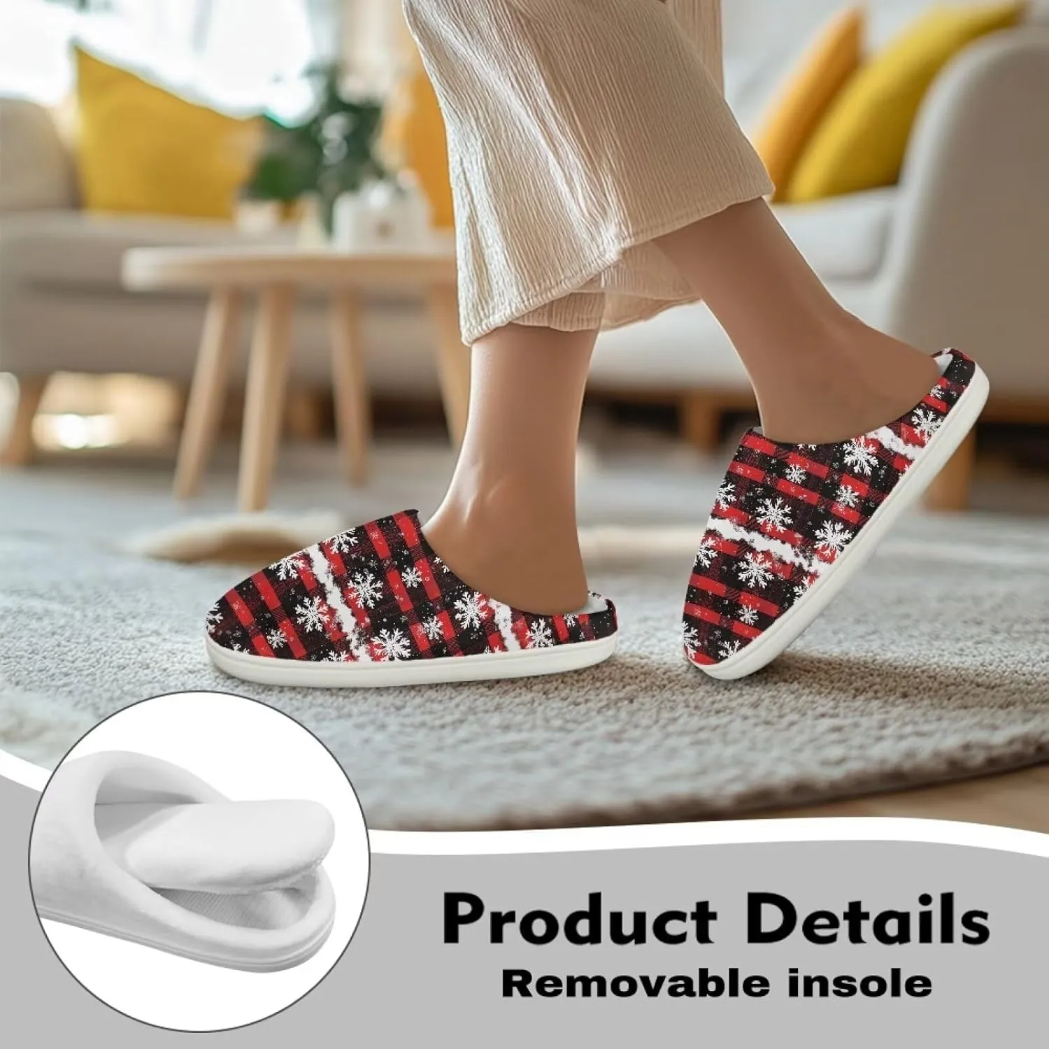 Holiday Thanksgiving Couple Slippers for Women & Men - Indoor Soft Warm Bedroom Slippers