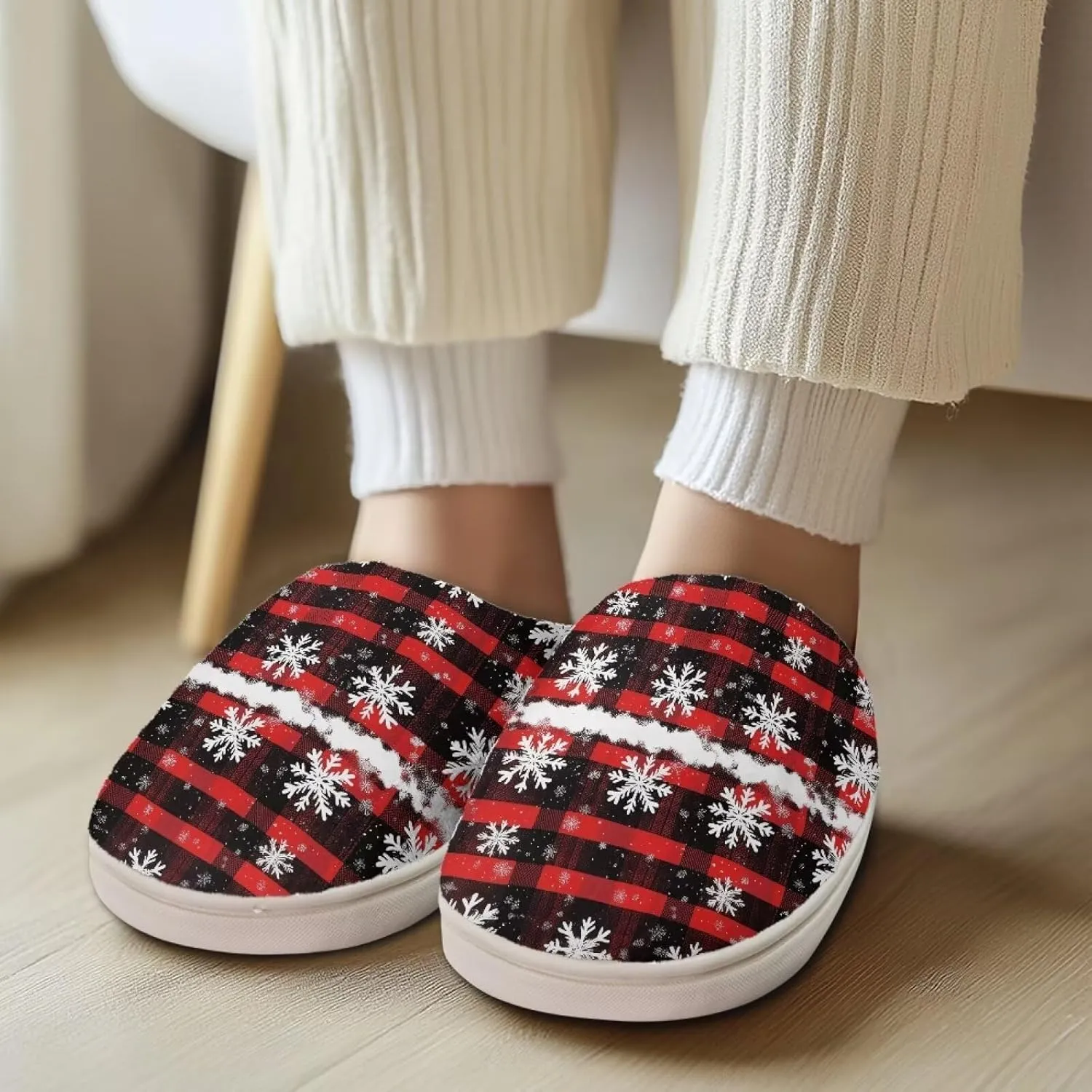 Holiday Thanksgiving Couple Slippers for Women & Men - Indoor Soft Warm Bedroom Slippers