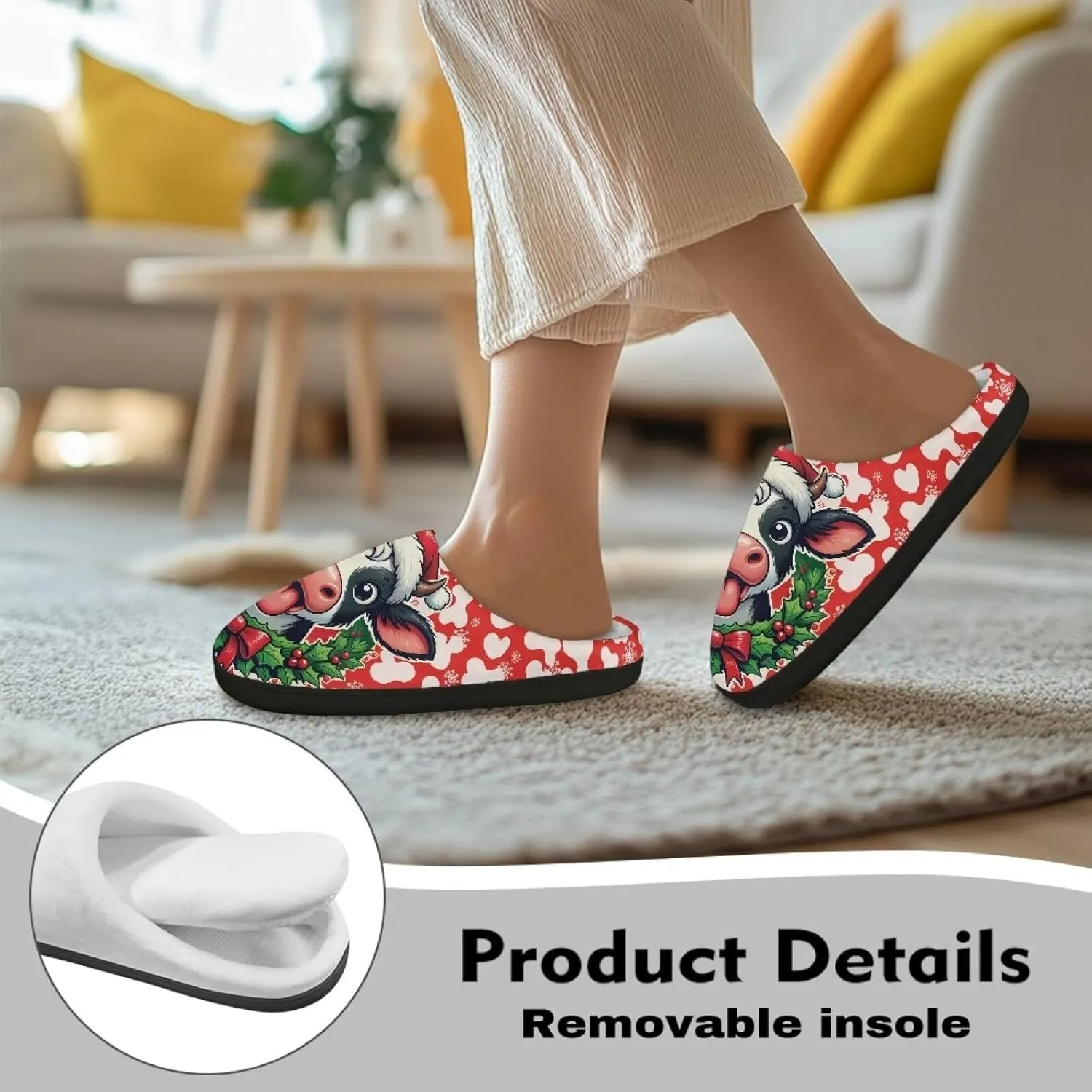 Holiday Thanksgiving Couple Slippers for Women & Men - Indoor Soft Warm Bedroom Slippers