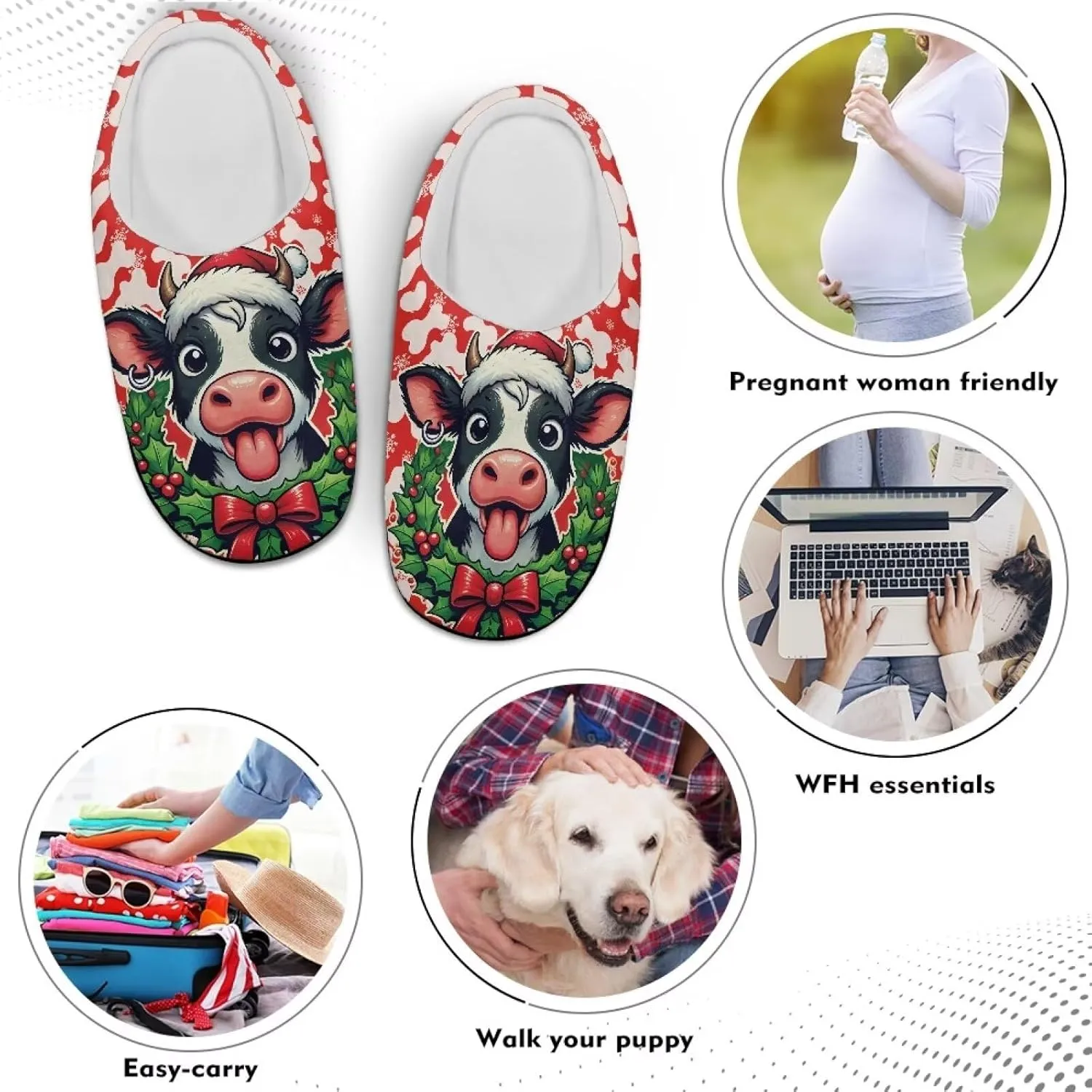 Holiday Thanksgiving Couple Slippers for Women & Men - Indoor Soft Warm Bedroom Slippers