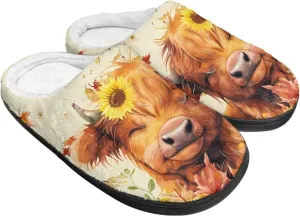 Holiday Thanksgiving Couple Slippers for Women & Men - Indoor Soft Warm Bedroom Slippers