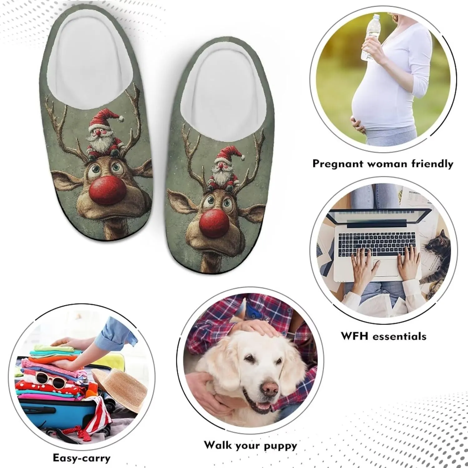 Holiday Thanksgiving Couple Slippers for Women & Men - Indoor Soft Warm Bedroom Slippers