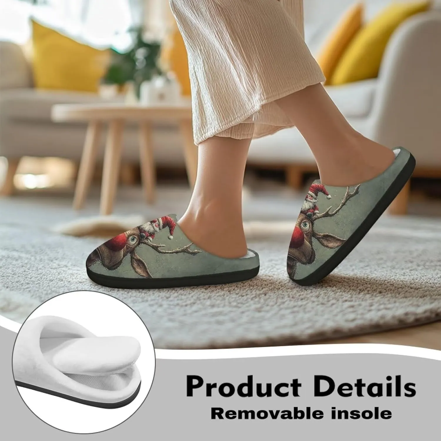 Holiday Thanksgiving Couple Slippers for Women & Men - Indoor Soft Warm Bedroom Slippers