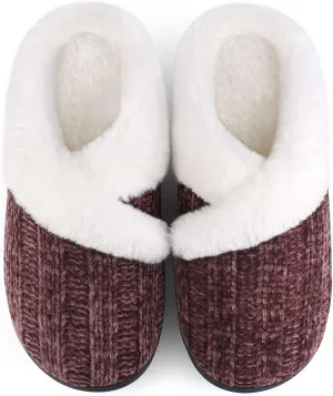 Homitem Fuzzy Slippers for Women Indoor and Outdoor Fluffy Bedroom House Shoes with Arch Support Memory Foam Winter Warm Ladeis Cute Comfy Cozy