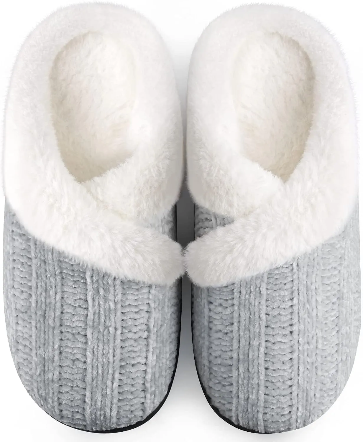 Homitem Fuzzy Slippers for Women Indoor and Outdoor Fluffy Bedroom House Shoes with Arch Support Memory Foam Winter Warm Ladeis Cute Comfy Cozy