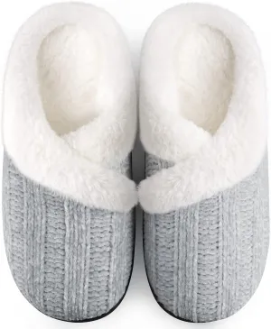 Homitem Fuzzy Slippers for Women Indoor and Outdoor Fluffy Bedroom House Shoes with Arch Support Memory Foam Winter Warm Ladeis Cute Comfy Cozy