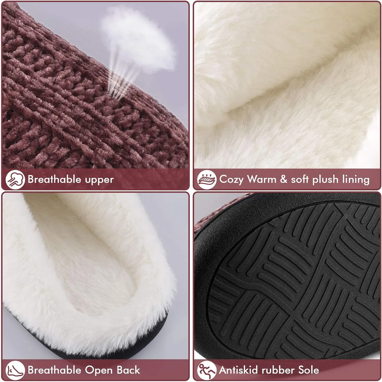 Homitem Fuzzy Slippers for Women Indoor and Outdoor Fluffy Bedroom House Shoes with Arch Support Memory Foam Winter Warm Ladeis Cute Comfy Cozy