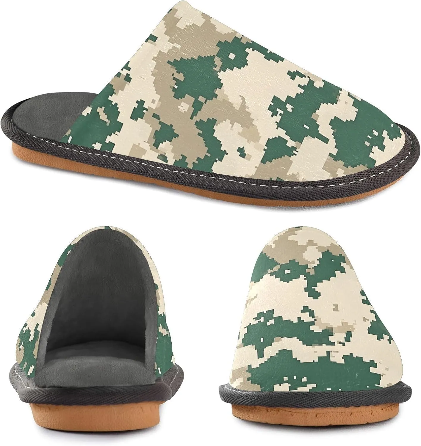 House Slippers Digital Camo Print Unisex Rubber Sole Memory Foam Indoor Outdoor 4-5