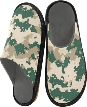 House Slippers Digital Camo Print Unisex Rubber Sole Memory Foam Indoor Outdoor 4-5