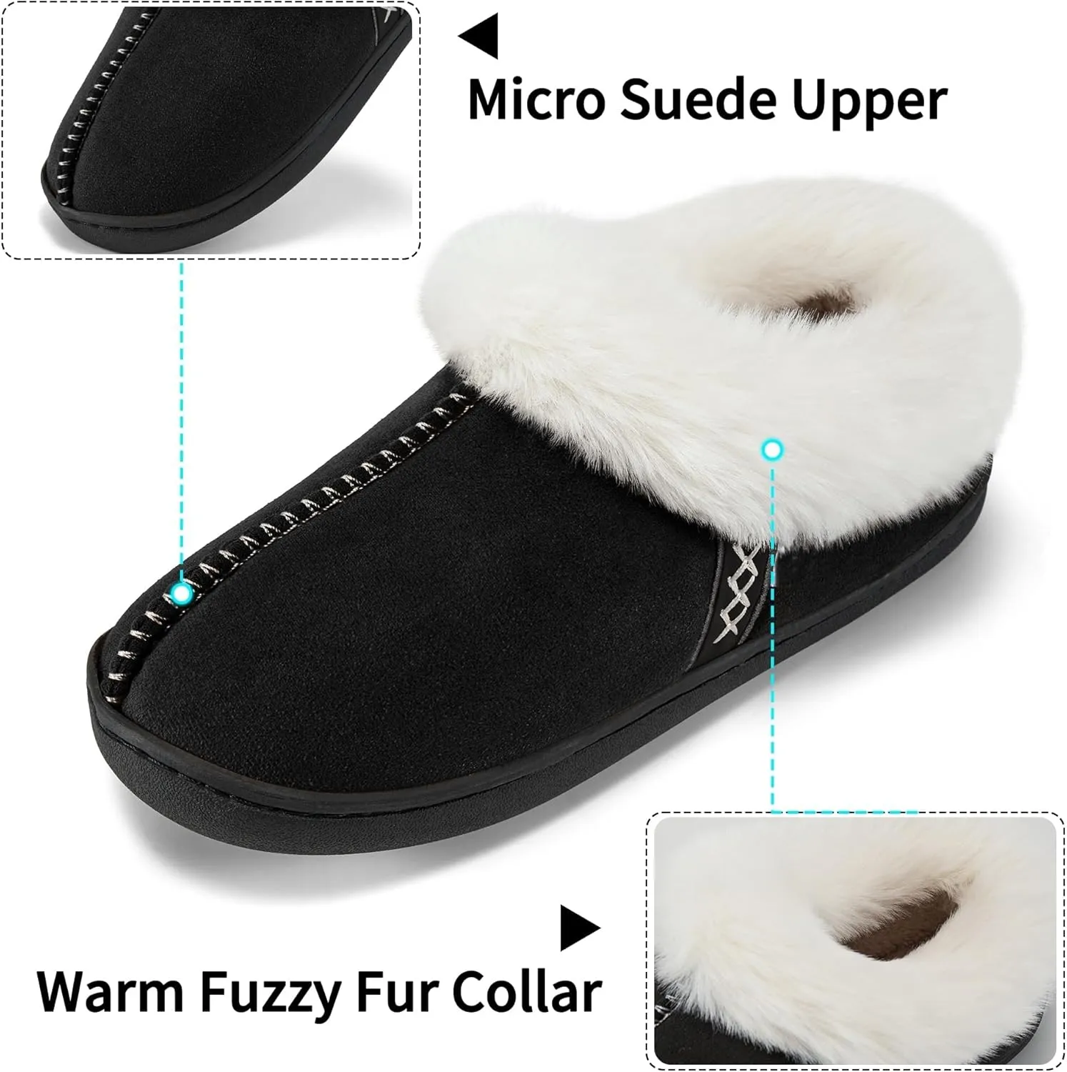 House Slippers for Woman Men, womens slippers on Fuzzy House Shoes Memory Foam with Fuzzy Faux Fur Comfortable Non-Slip Warm Shoes Indoor outdoor Size