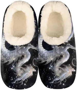 House Slippers for Women Men, Animal Fuzzy Soft Cozy Non Slip Slipper Socks for Indoor Outdoor