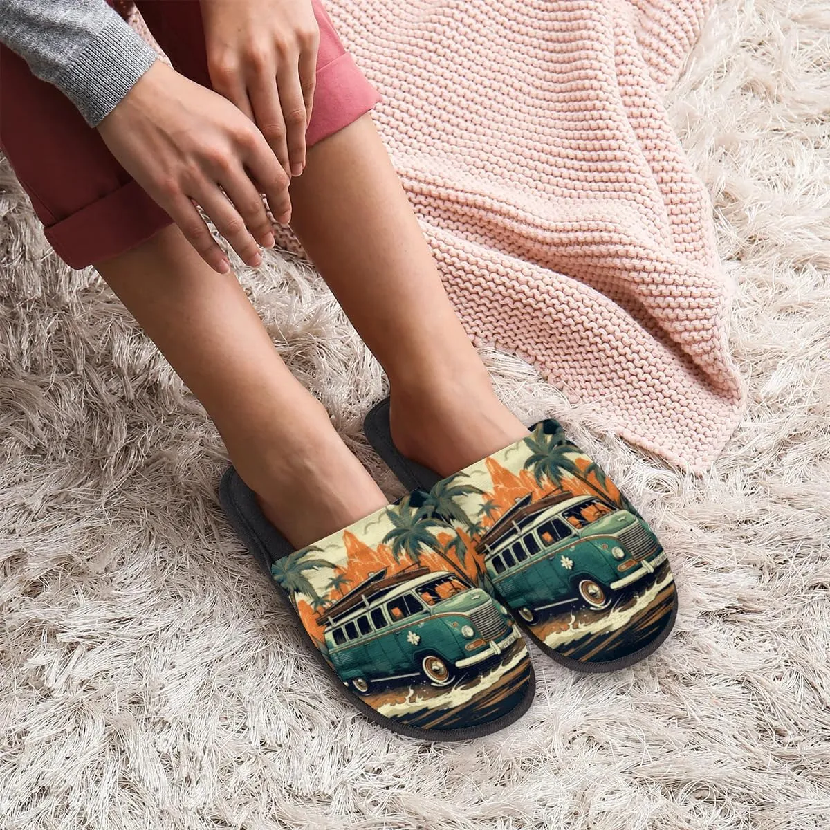 House Slippers for Women Men Soft Cozy Non Slip Lightweight Winter House Shoes for Indoor Outdoor